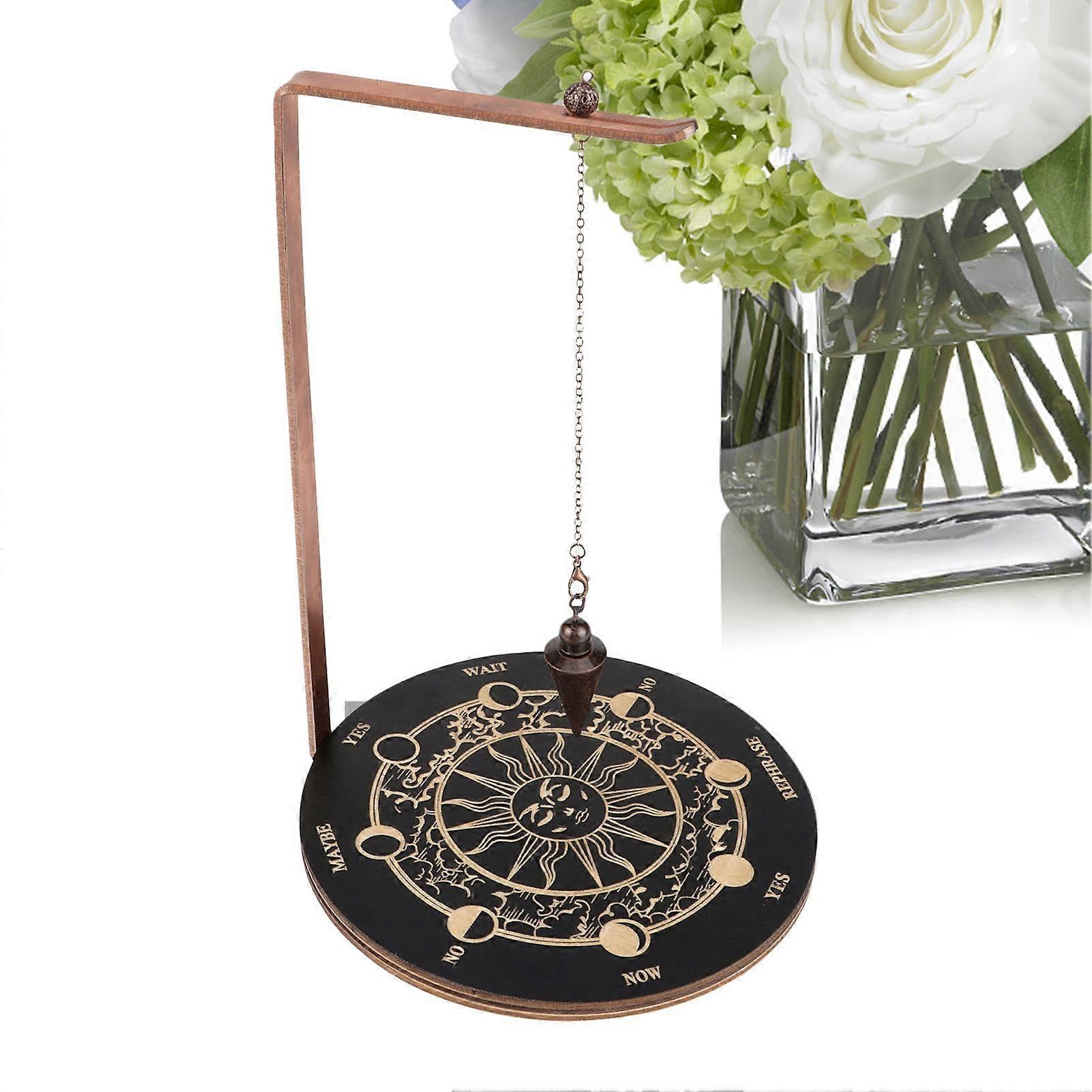 Wooden Pendulum Holder for Hexenstein, Display Pendulum Holder with Incense Stick Rack and Tray, 2 Pieces