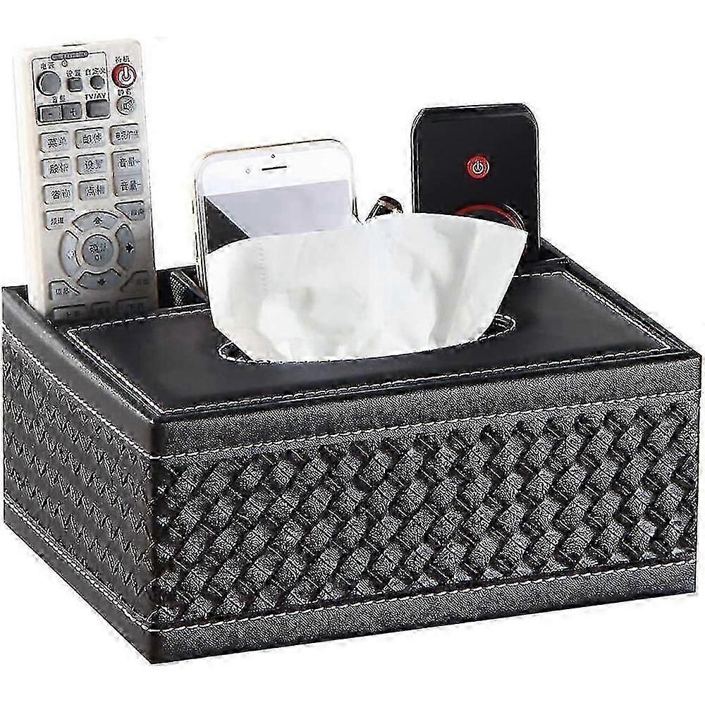 Portatovaglioli multifunzionale con telecomando in pelle (nero)