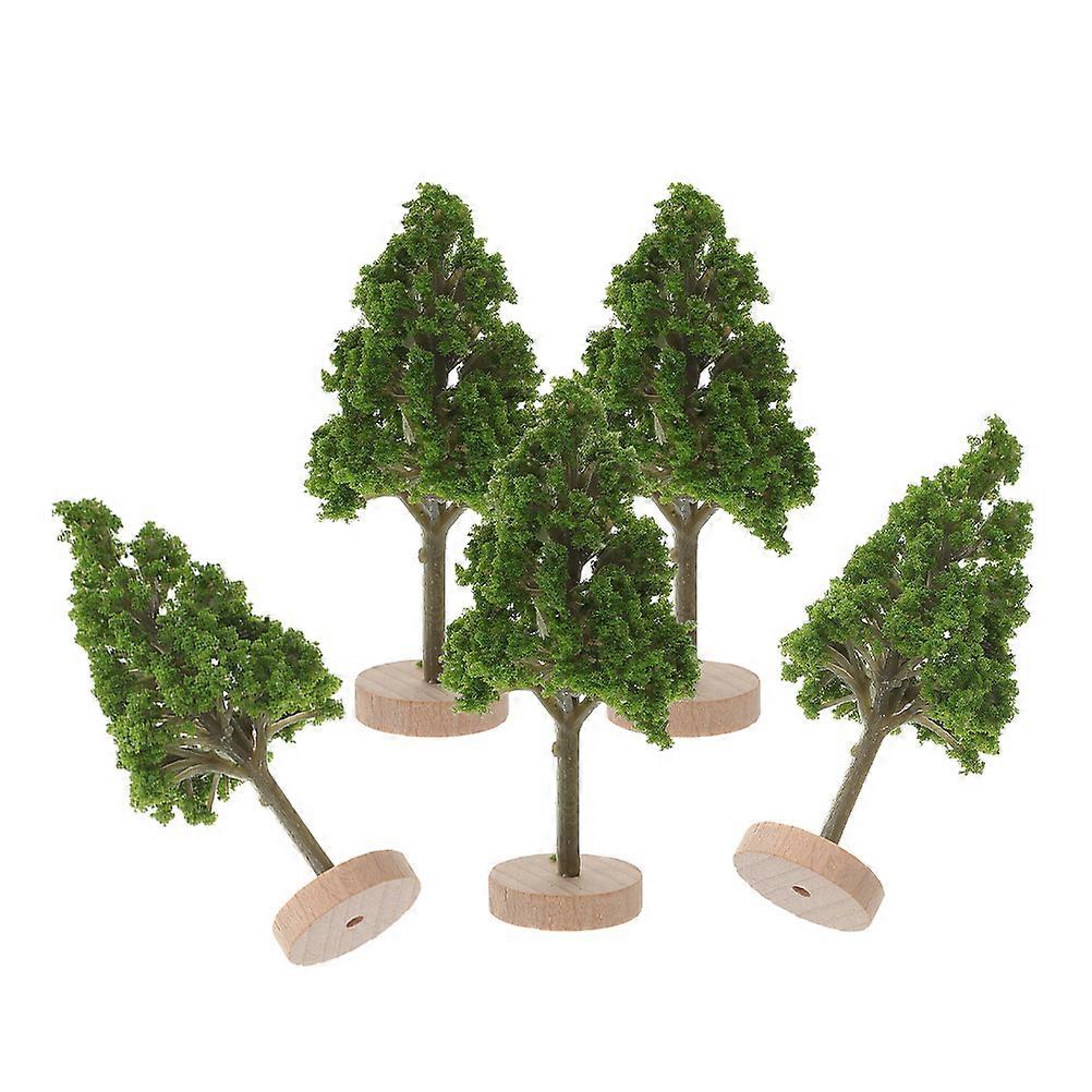 Miniatures Landscape Trees Miniature Street Trees Model Railway Scenery Architectural Modeling Green 3Cm Tree Height 2Cm Base Diameter 5Pcs