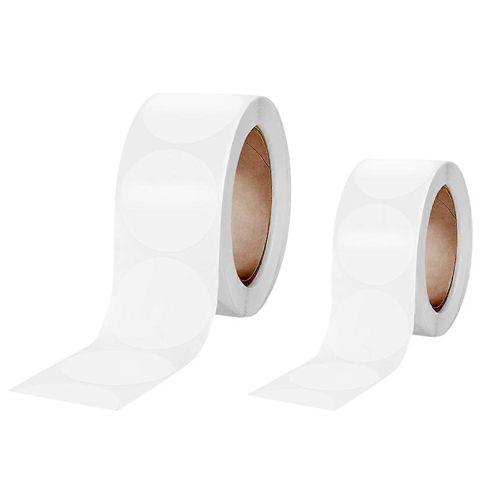 2 Rolls Round Adhesive Packing Stickers Transparent Seal Labels for Envelopes Boxes Crafts Home Decor Parties