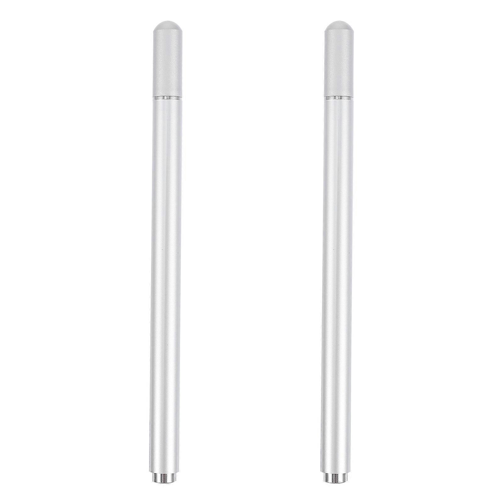 Stylus Pen Universal Touch Screen Device High Sensitivity Stylus Silver 14.00X1.00X1.00cm Accurate Positioning 2Pcs