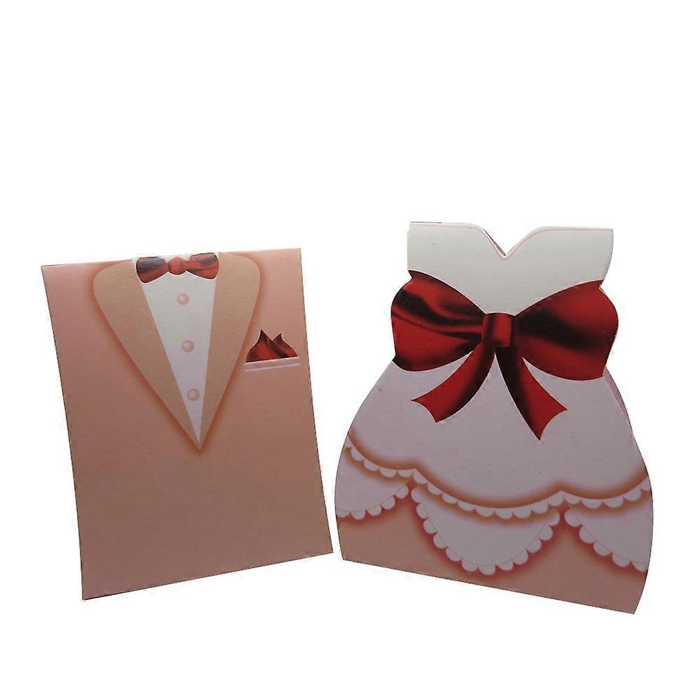 Wedding Candy Boxes Pink Dress Shape Packaging 100Pcs