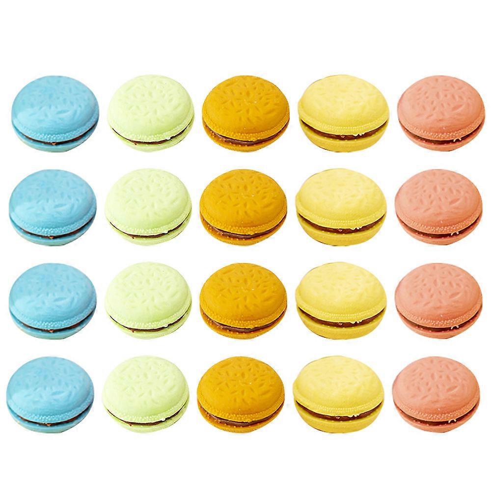 Drawing Erasers Macaron Eraser Pastry Shape Cartoon Shape Assorted Color Rubber Erase Pencil Handwriting 4 Boxes