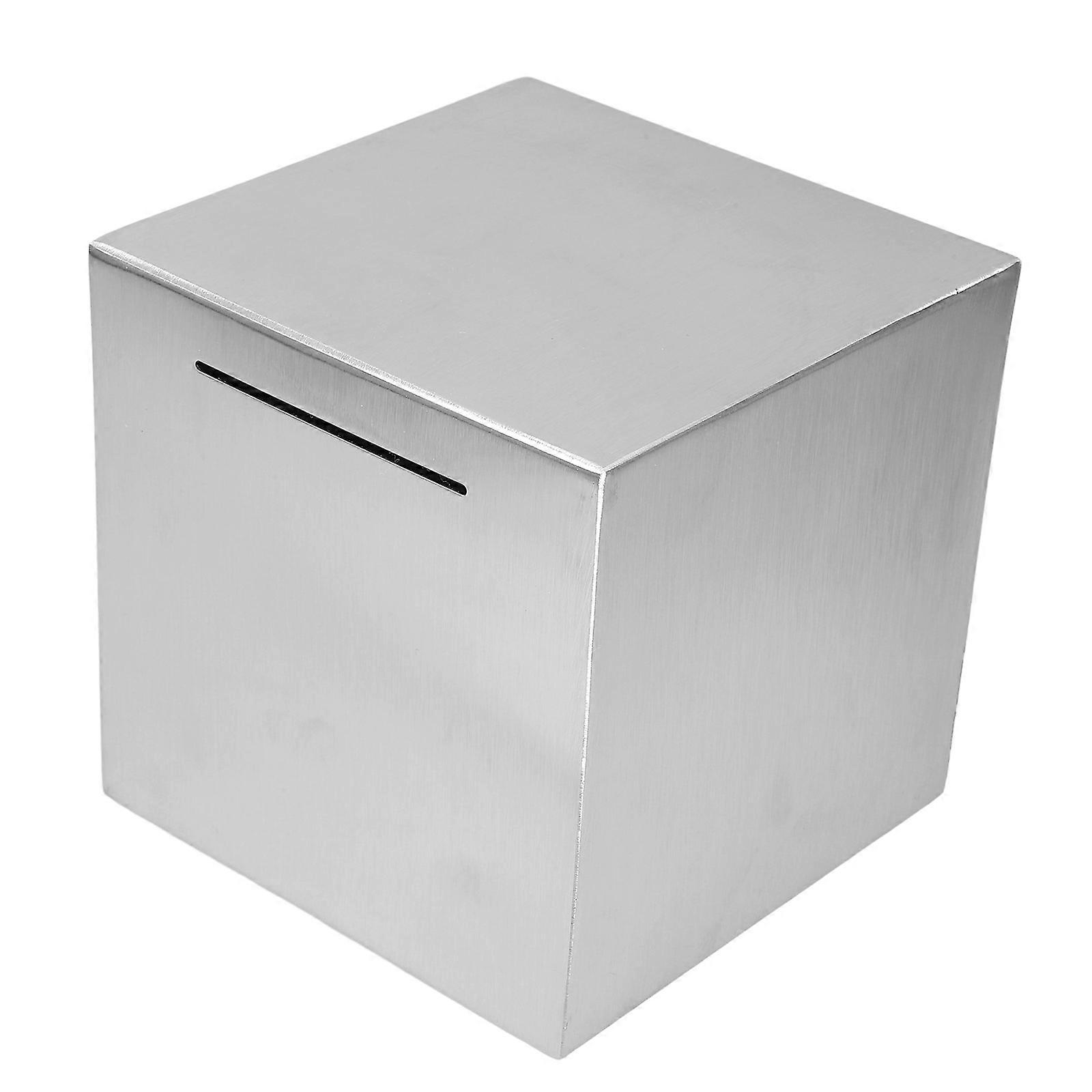 Saving Money Box Stainless Steel Coin Bank Home Use 15X15X15CM Tip Box 1Set