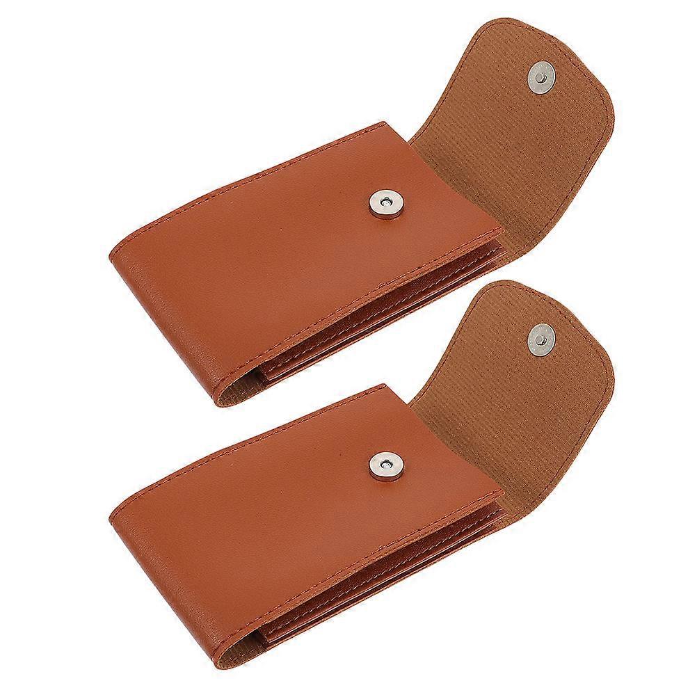 Brown Watch Storage Pouch with Portable Size for Organizing and Protecting Watches 2 Pcs