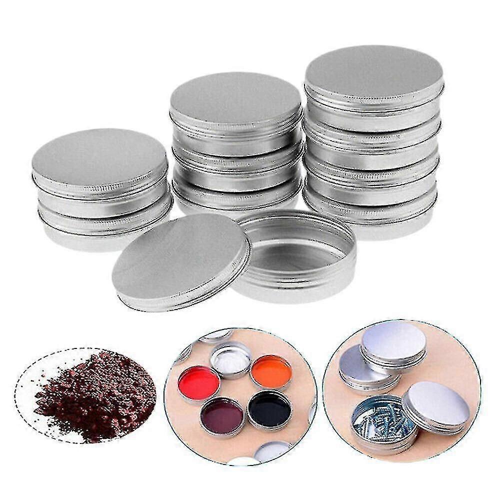 10 قطع صغيرة صغيرة مستديرة القصدير علبة علبة خزان حاوية مجوهرات معدنية-hy