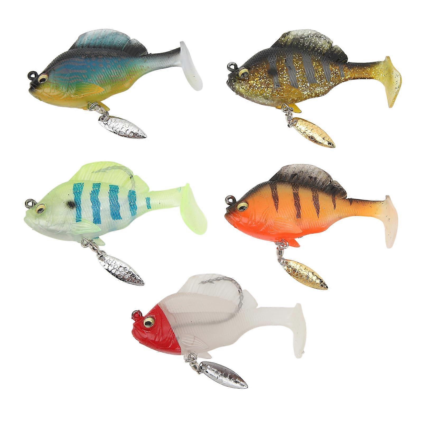 Fishing Lures 5 Pack 18G 8cm Soft Swimbaits with Spinner for Bass and Salmon Fishing Lifelike Artificial Bait Set