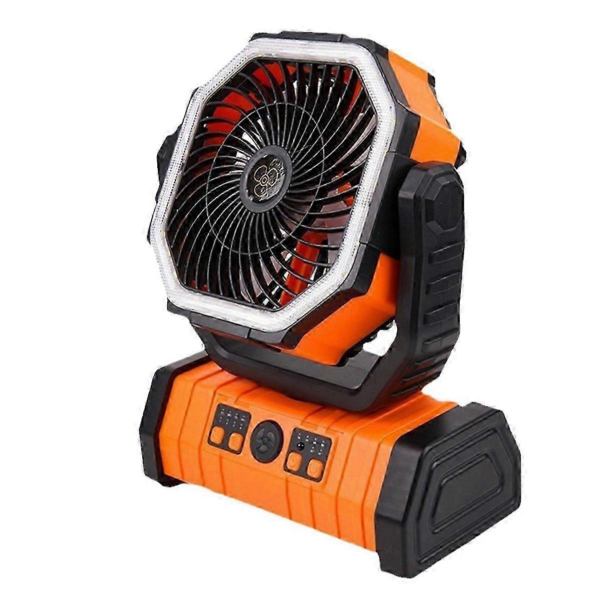 10000mAh Rechargeable Battery Fan with Hook & Bright LED Light, Remote Control, Timer, Auto Oscillation