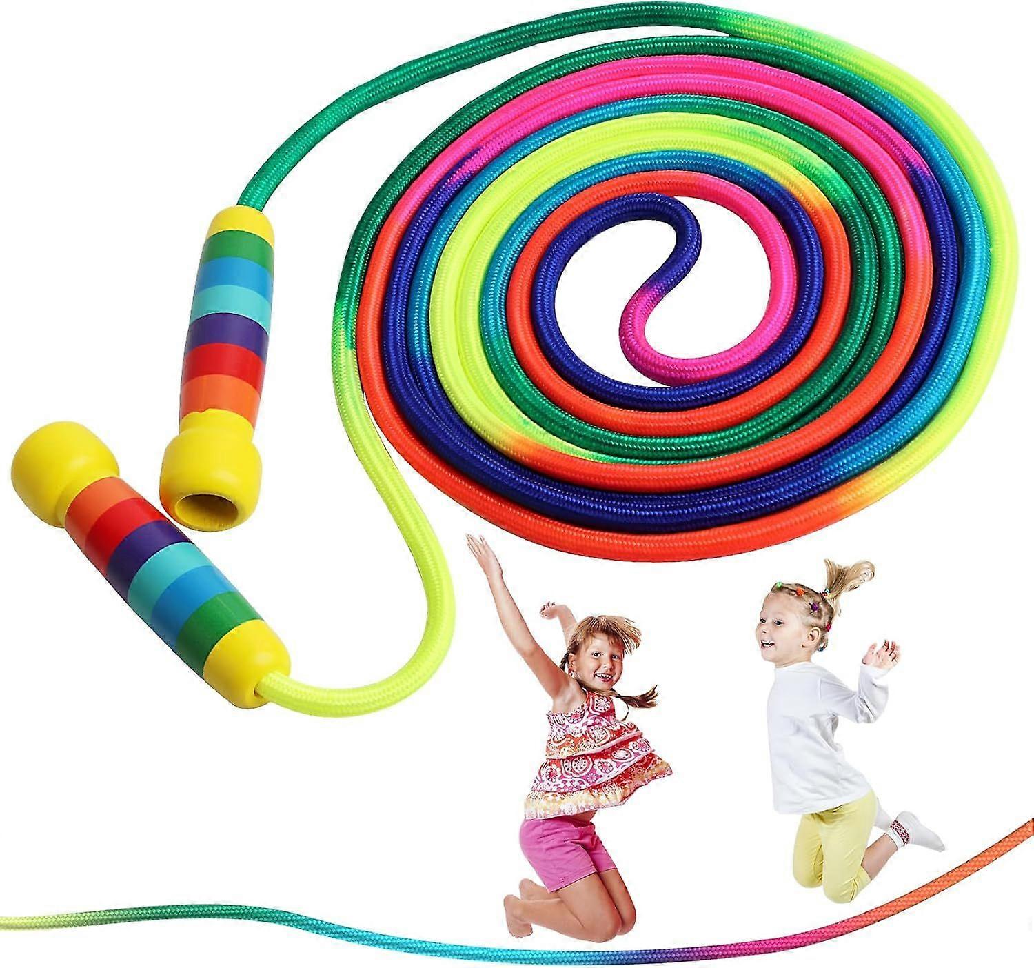 5m skipping rope, children's skipping rope, 5M handle children's skipping rope, rainbow skipping rope is suitable for all kinds of players, suitable f