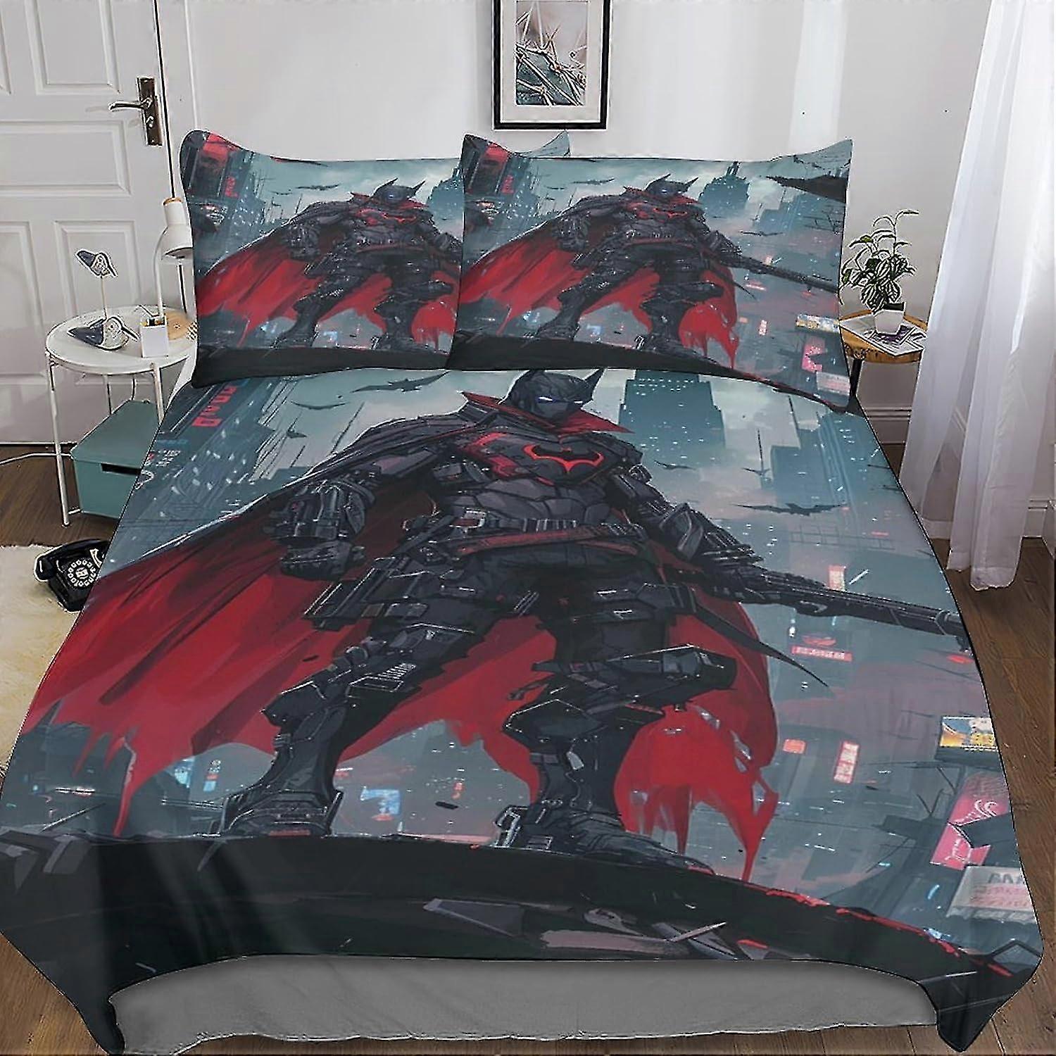 Cool Batman 3 Pieces Set Duvet Cover Bedding Sets Comforter Cover, 3D Print with Hidden Zipper Closure, Suitable for Certain Brand