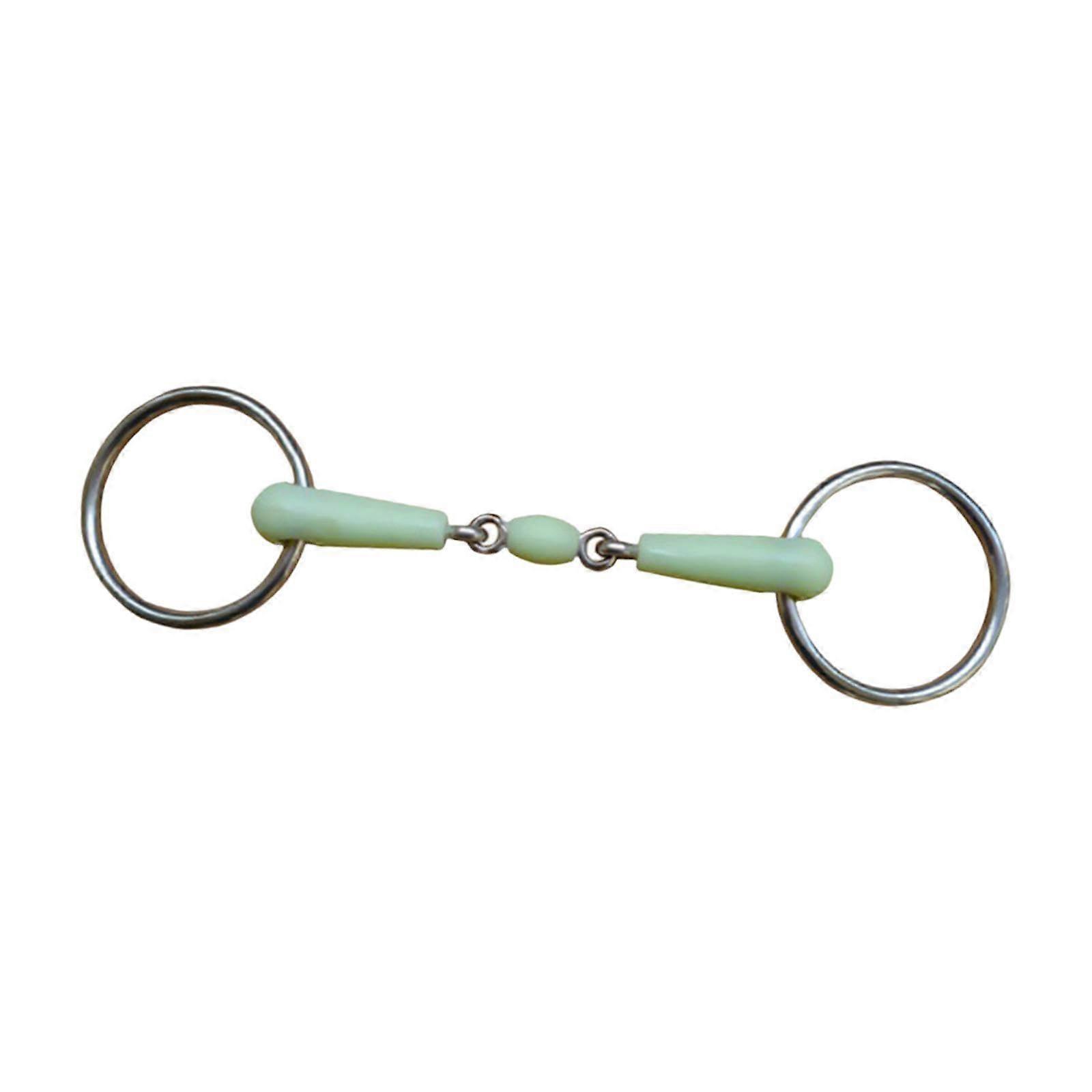 Anillo de caballo Bit O con recubrimiento de goma Herramienta de entrenamiento para caballos Equipo de equitación Equitación al aire libre Horse Bit Green