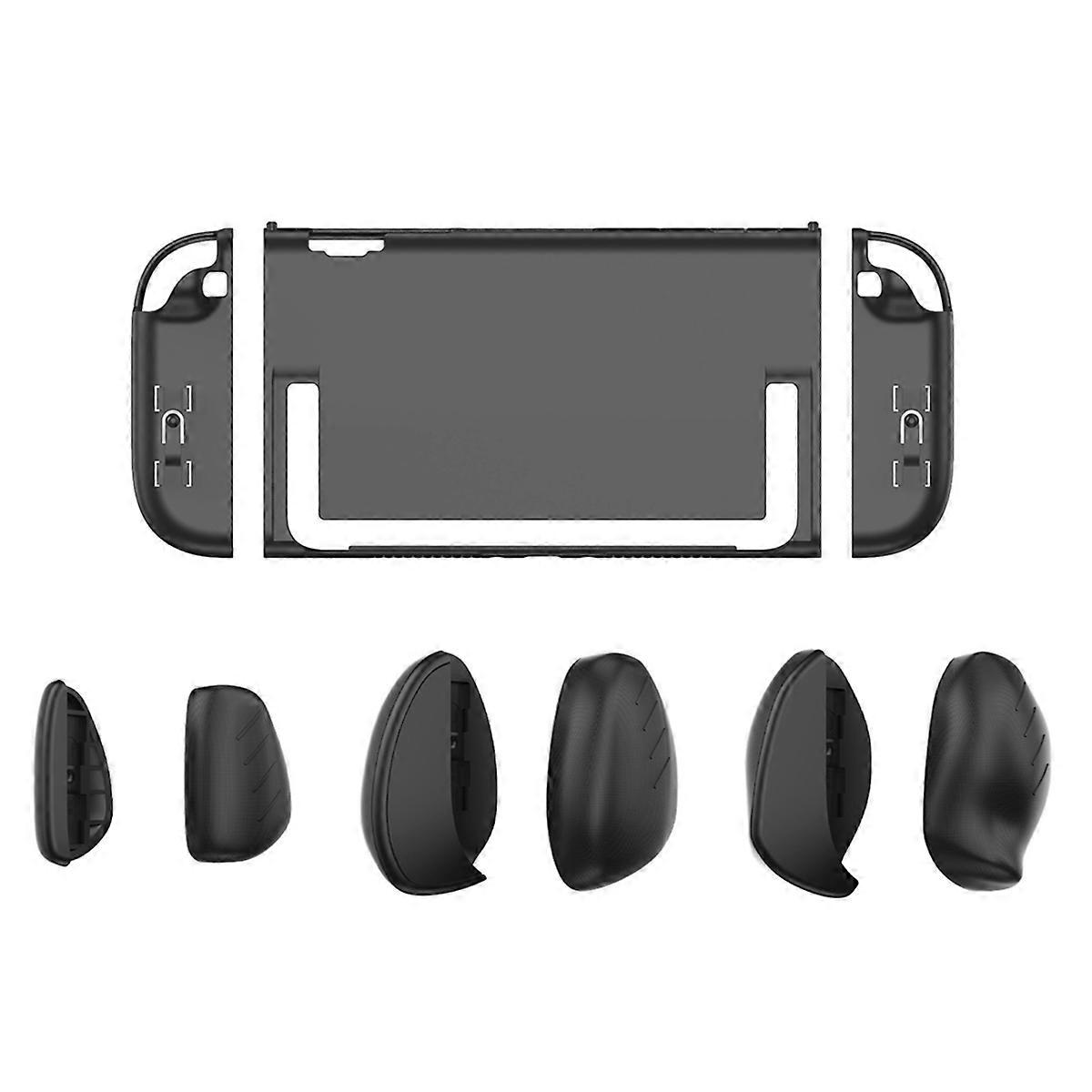 Black Shell+Grip Case Kit for Switch2 Game Console Ergonomic Grip Protector Case Shell Cover with Replace Grips B