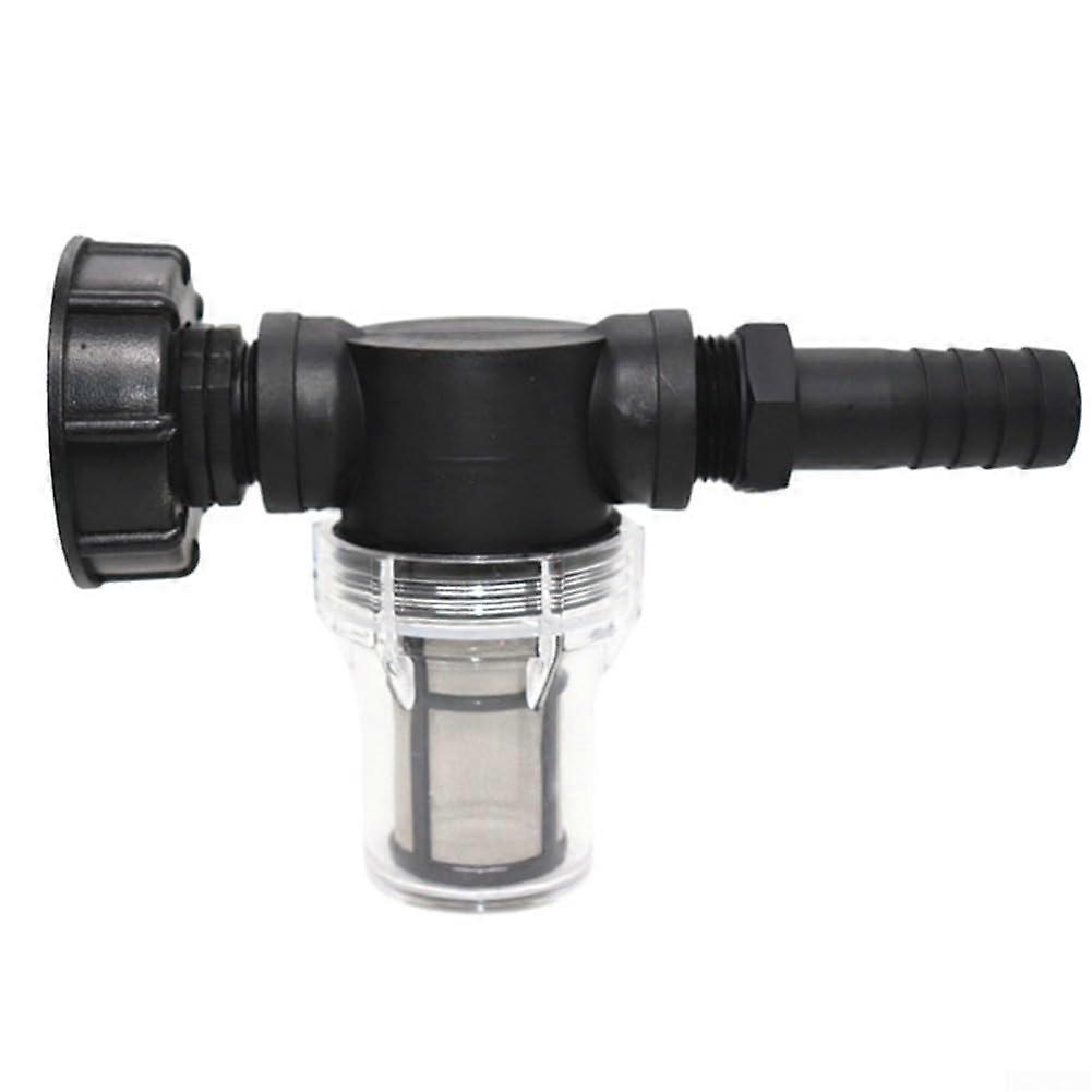 IBC stainless steel rain sieve, rain filter connection, garden pipe joint, clay, PE pipe connection, filter outlet (25 mm)