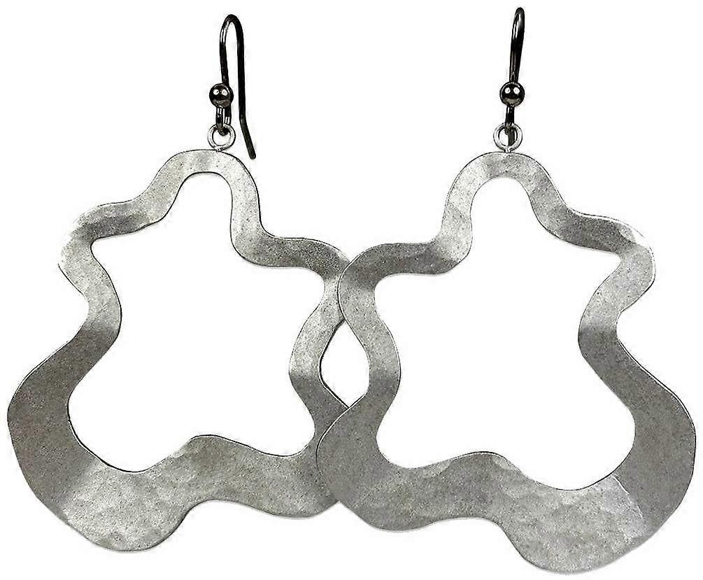 Ti2 Titanium Large Splat Drop Earrings - Natural Silver