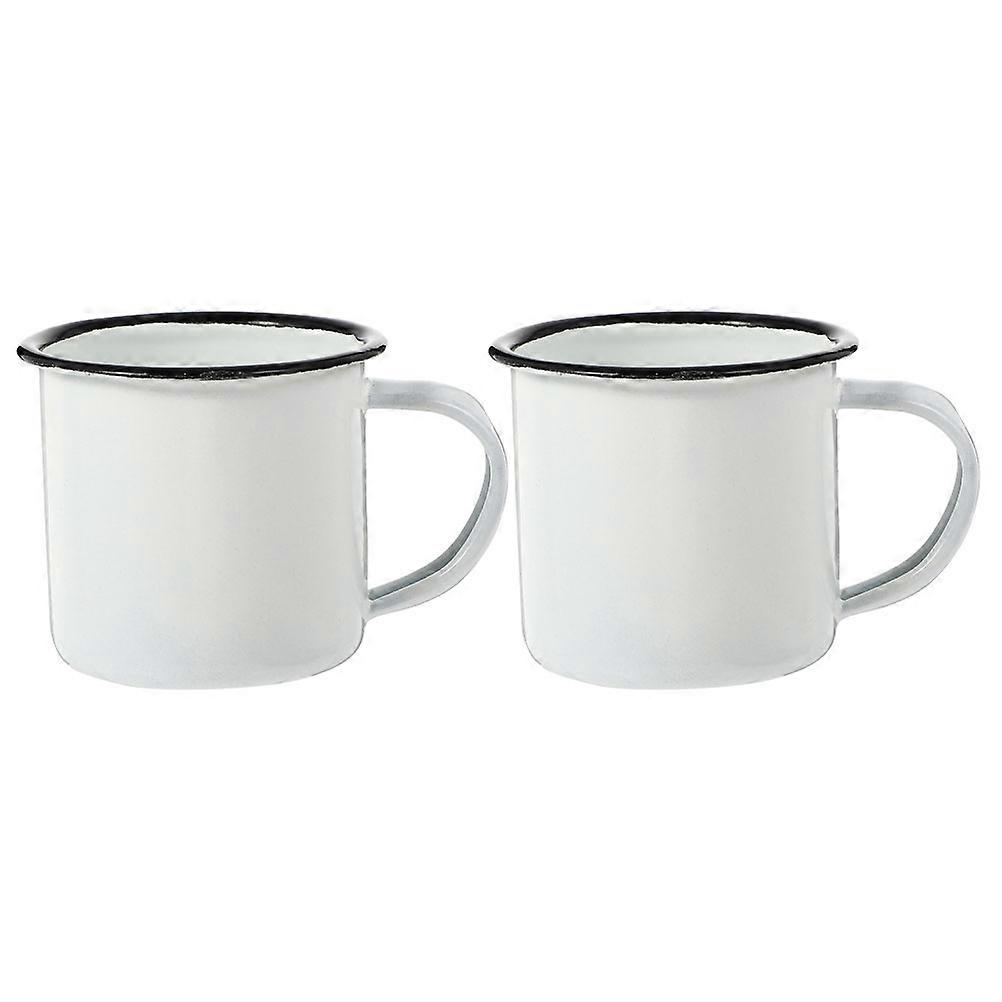 Vintage Enamel Mugs Thickened Retro Water Cups Durable Beverage Containers for Home Camping Tea Soup