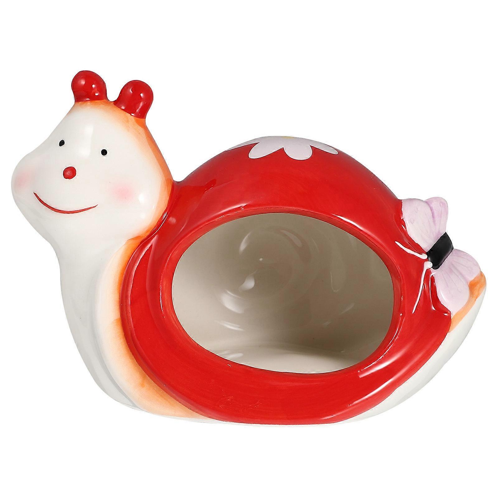 Guinea Pig Cooling Bed Ceramic Hamster Nest Chinchilla Nest Snail Shape Playing Resting Small Animals 1Set