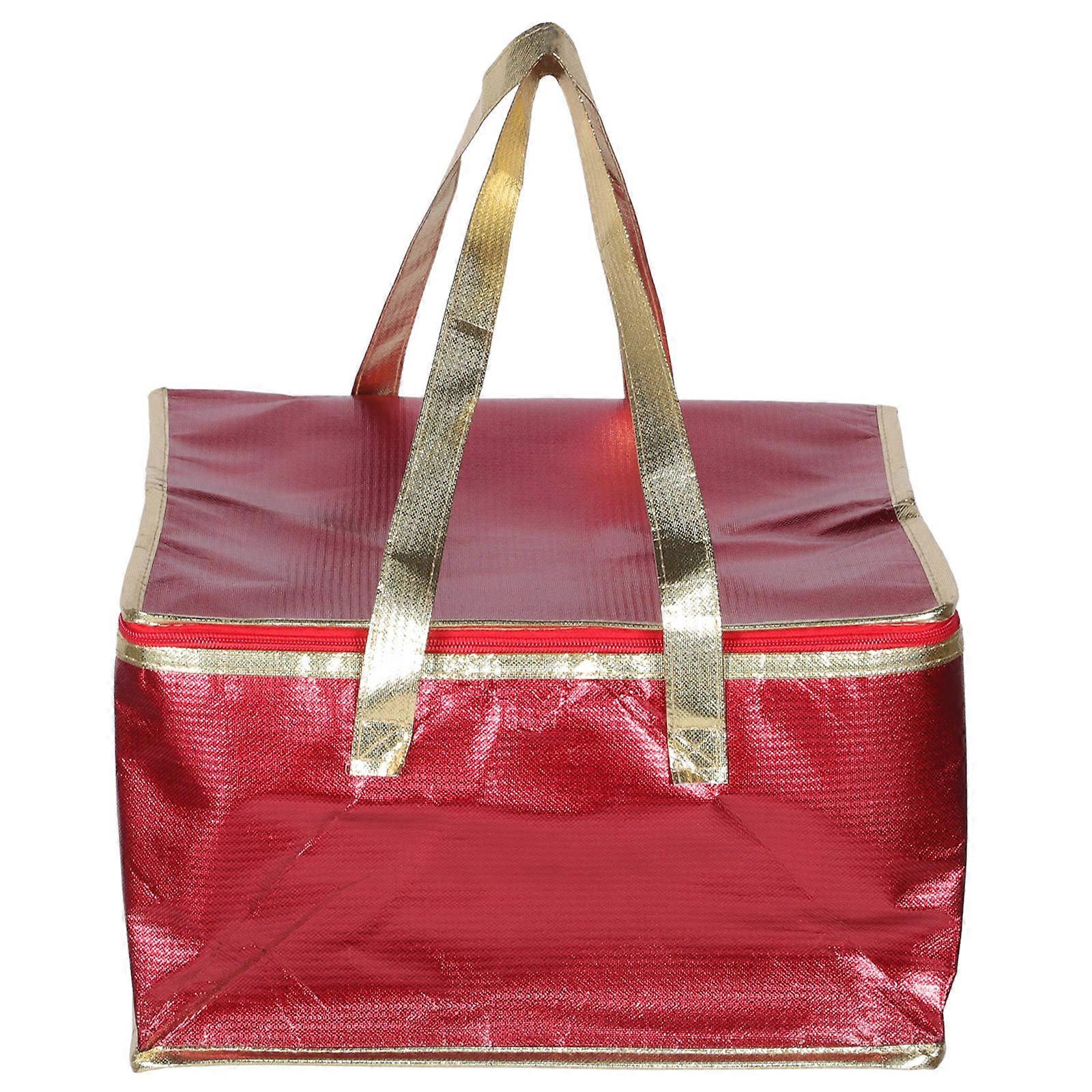 Collapsible Insulated Food Bag, Non Woven Thermal Bag for Takeout, Stands Upright for Shopping Use