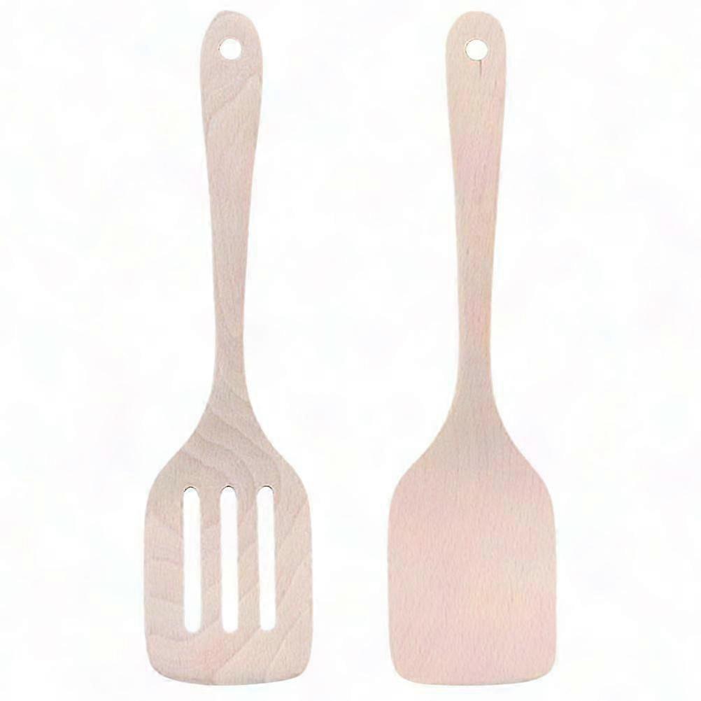 Heat-Resistant BBQ Spatula Set - 2Pcs Anti-Scalding Square Bent Handle Cooking Utensils