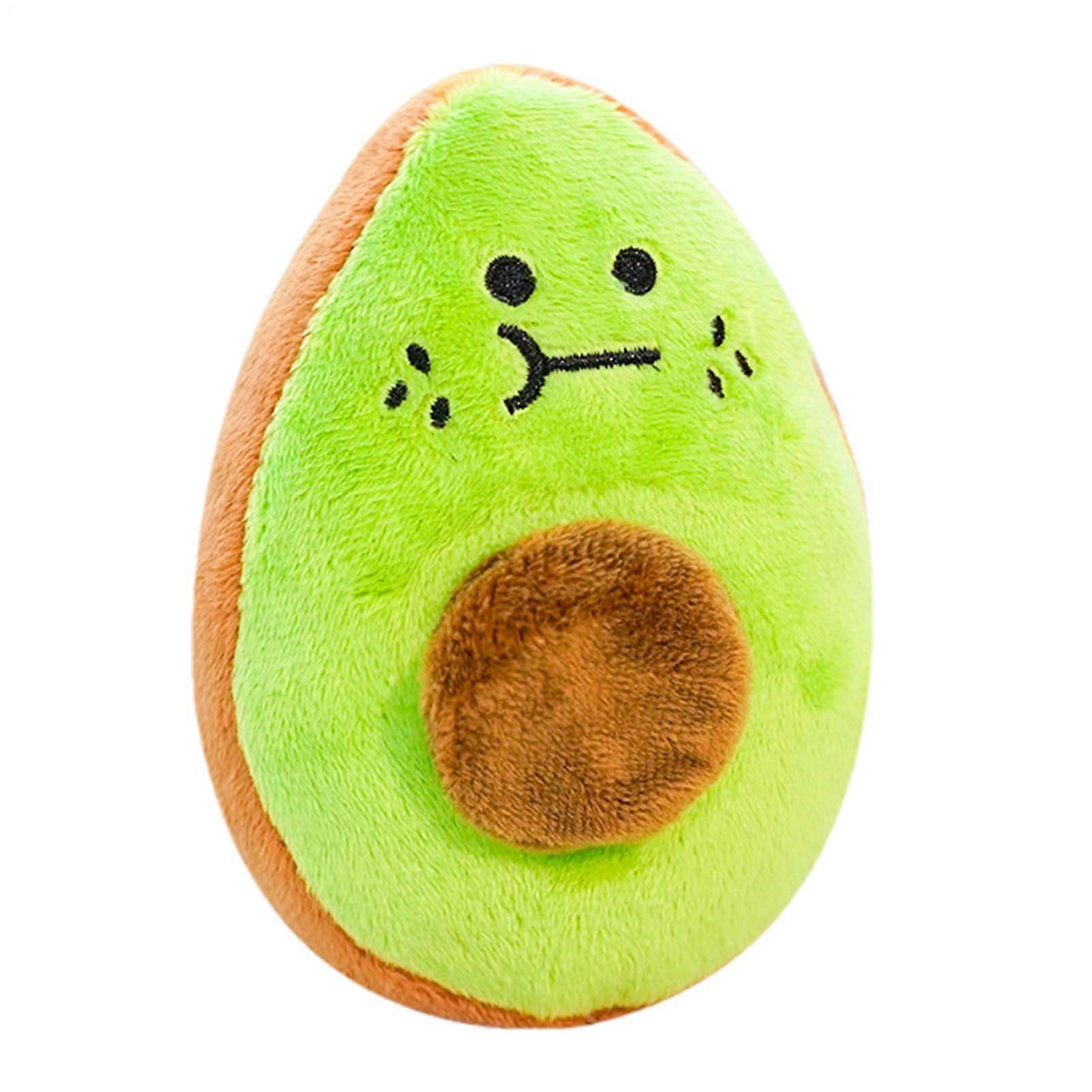 Dog Toy For Strong Chewers - Soft Squeaky Teething Fruit Design, Fetch And Training, Avocado-Shaped Rectangular Toy