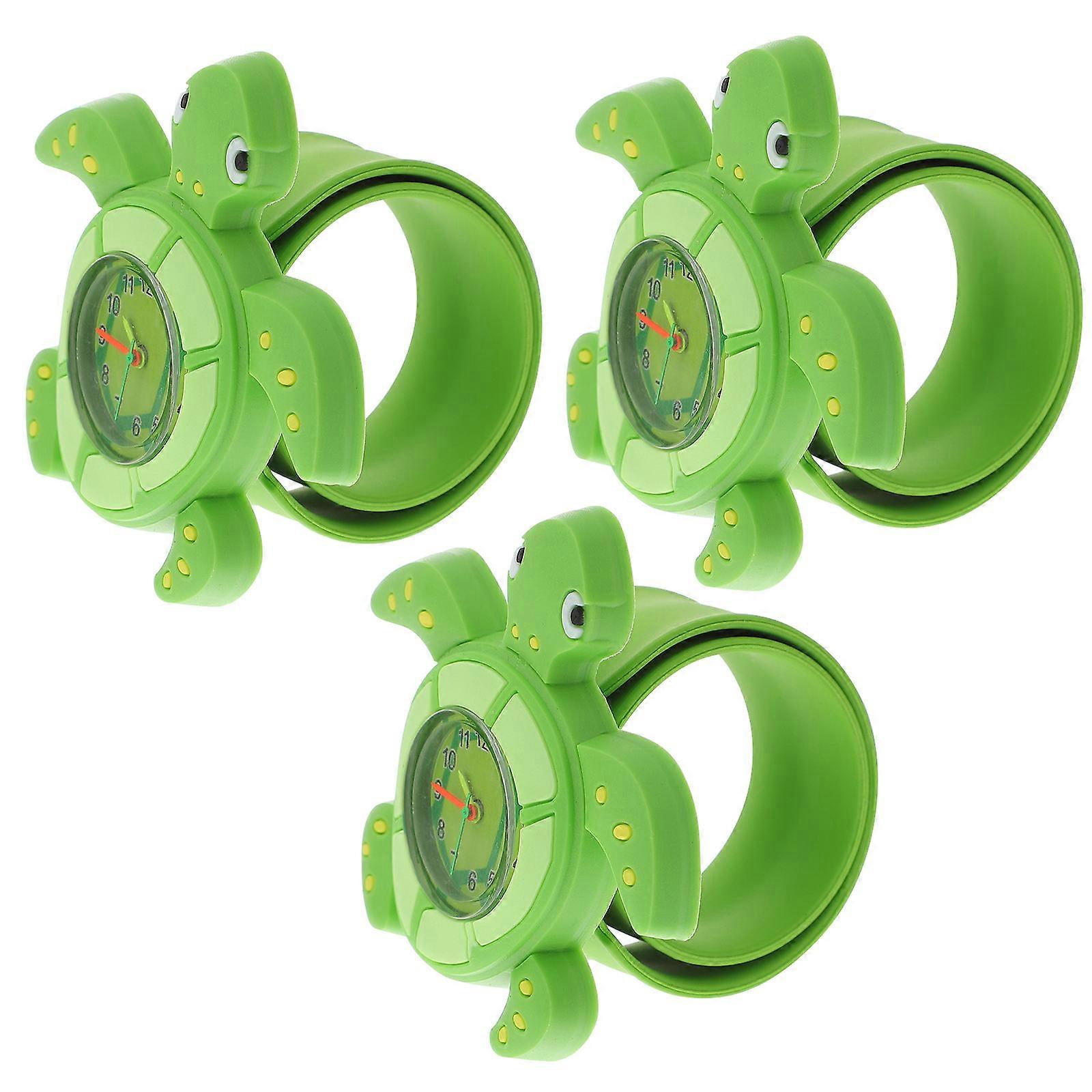 Childrens Watches For Boys Kid Watch Slap Bracelet Green 215X2Cm Party Prop 3Pcs