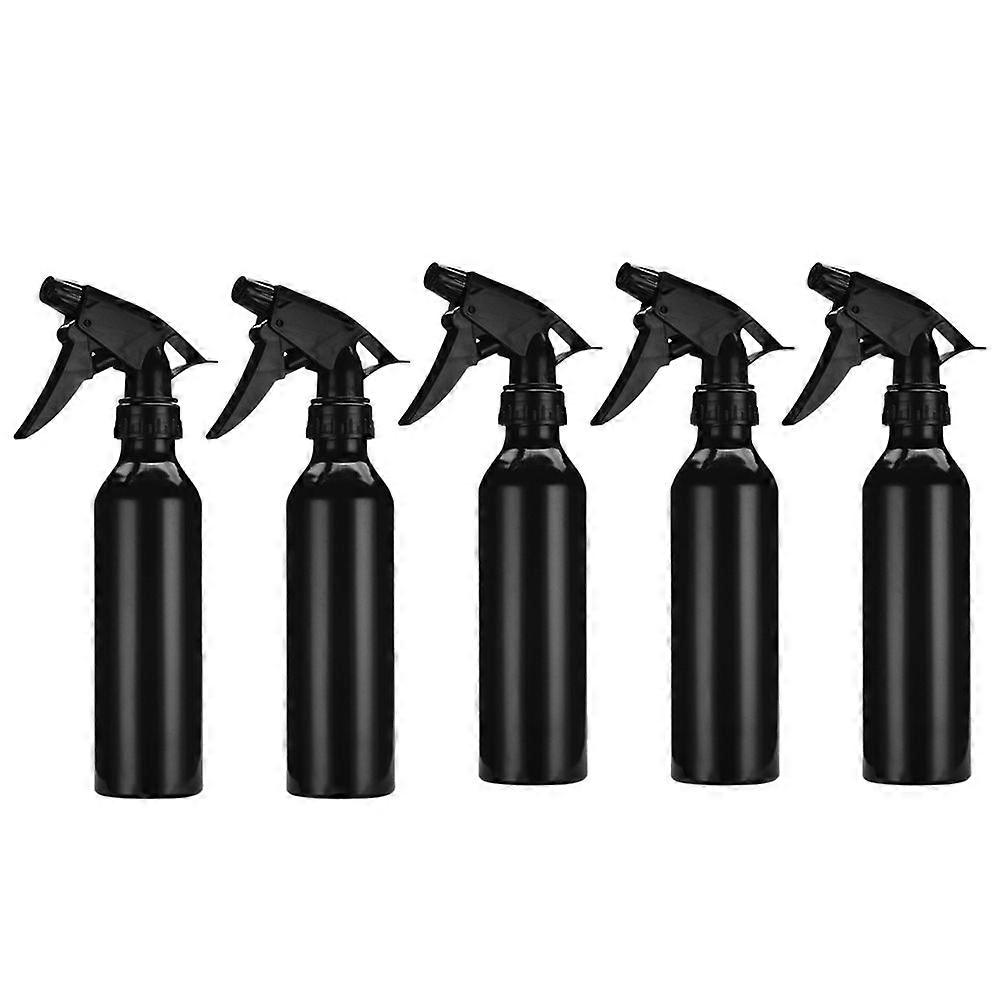 5pcs 250ml Multifunctional Spray Bottles Aluminum Alloy Empty Refillable Mist Sprayer (Black)
