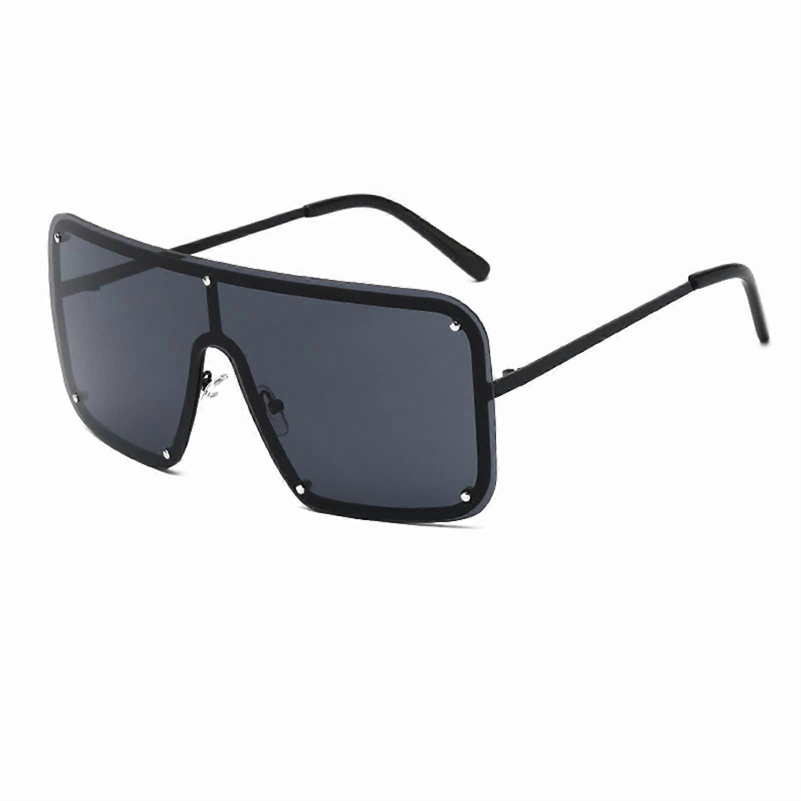 Large Frame Metal Sunglasses for Men and Women (Color: A, Size: M)