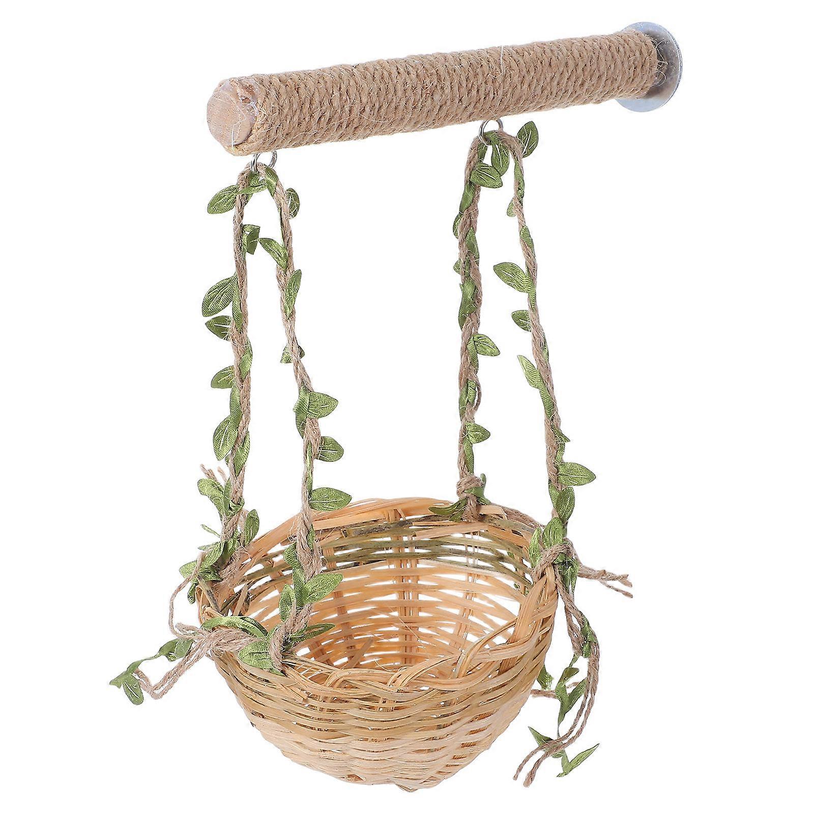 Parrot Toys Cockatiel Playground Wood Material Curved Shape Resting Foraging Exercise 1Pcs