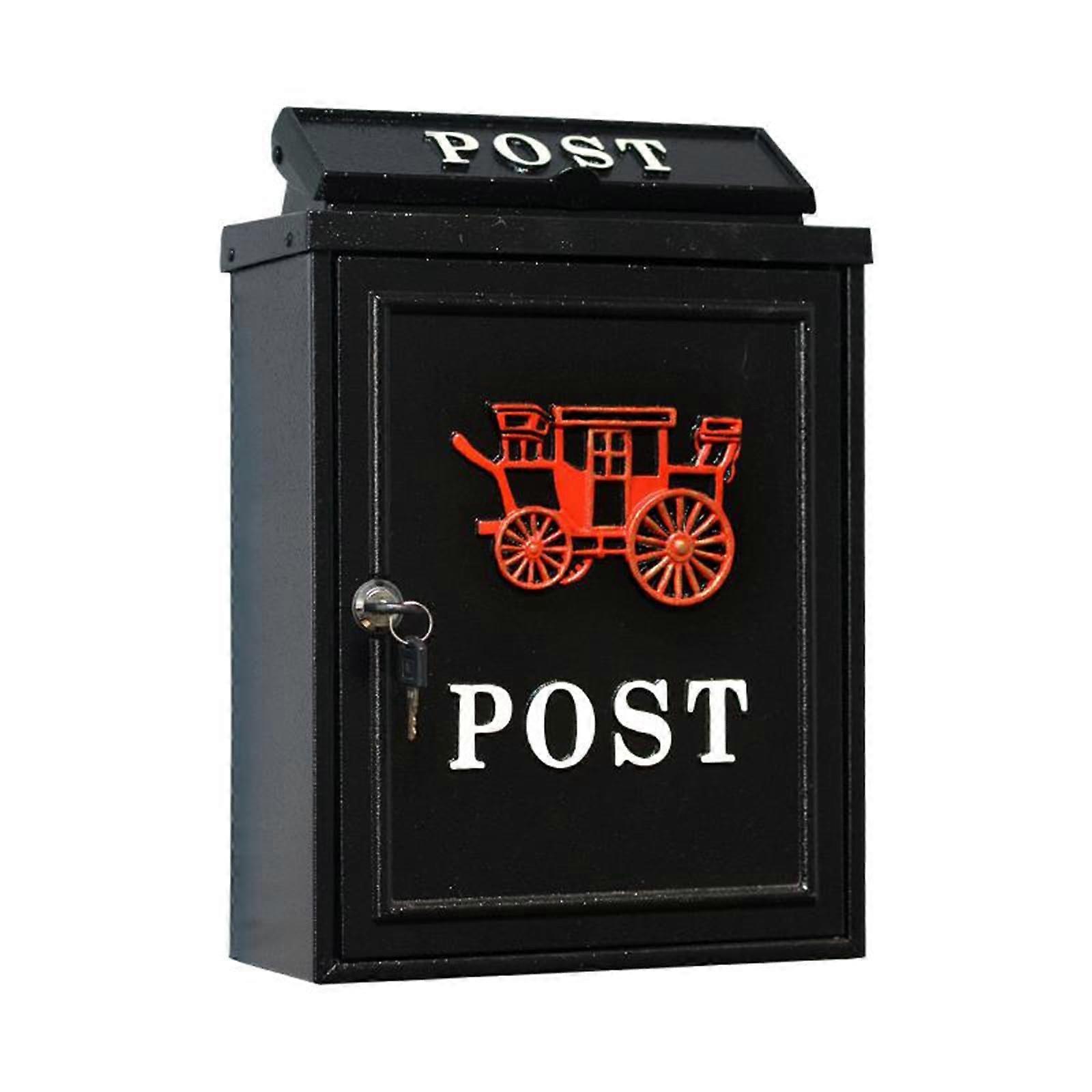 Vintage Letterbox, Wall Letter Box, Large Capacity Letterbox, Rustproof Metal Letterbox, Suitable