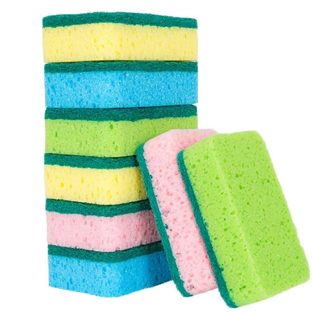 8pcs Colorful Kitchen Sponge Scrubber, Double Sided Dishcloth for Efficient Dishwashing & Surface Cleaning