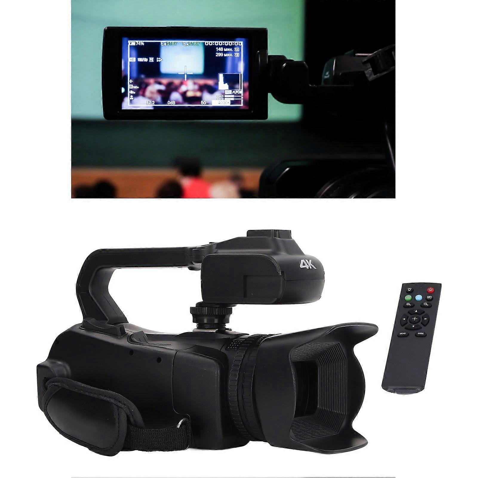 4K-Videokamera-Camcorder 18-facher Digitalzoom 4,0-Zoll-Touchscreen-WiFi-Vlog-Kameras mit Mikrofon Handstabilisator Fernbedienung Gegenlichtblende