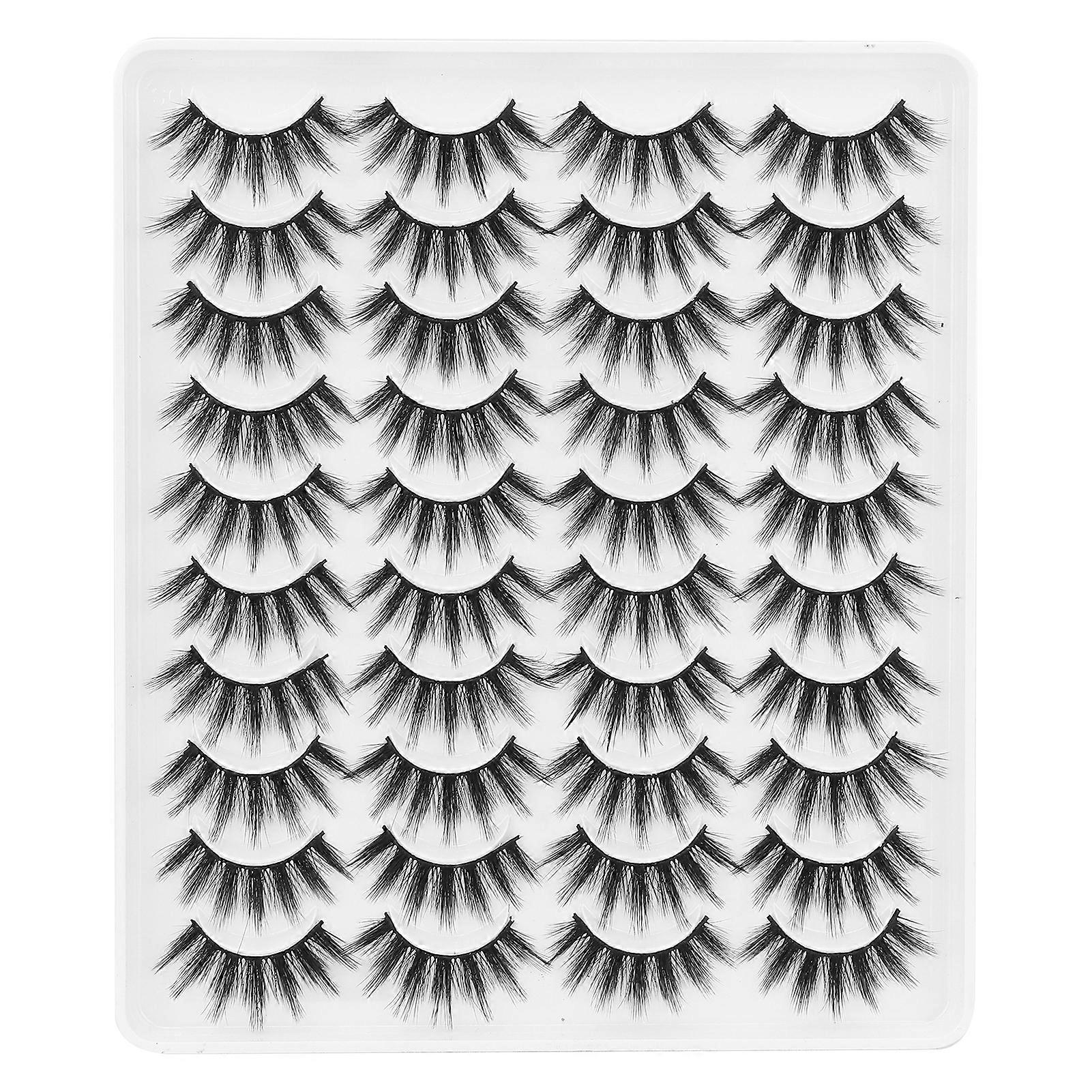20 Pairs Professional Soft Long Dense False Eyelashes Reusable Makeup False Lashes Set06