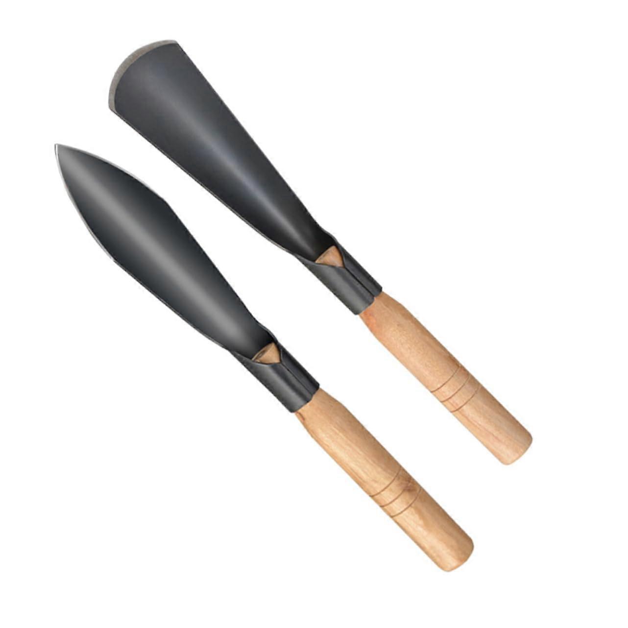 2piece metal garden tool set with ergonomic handle – flower shovel and planting trowel