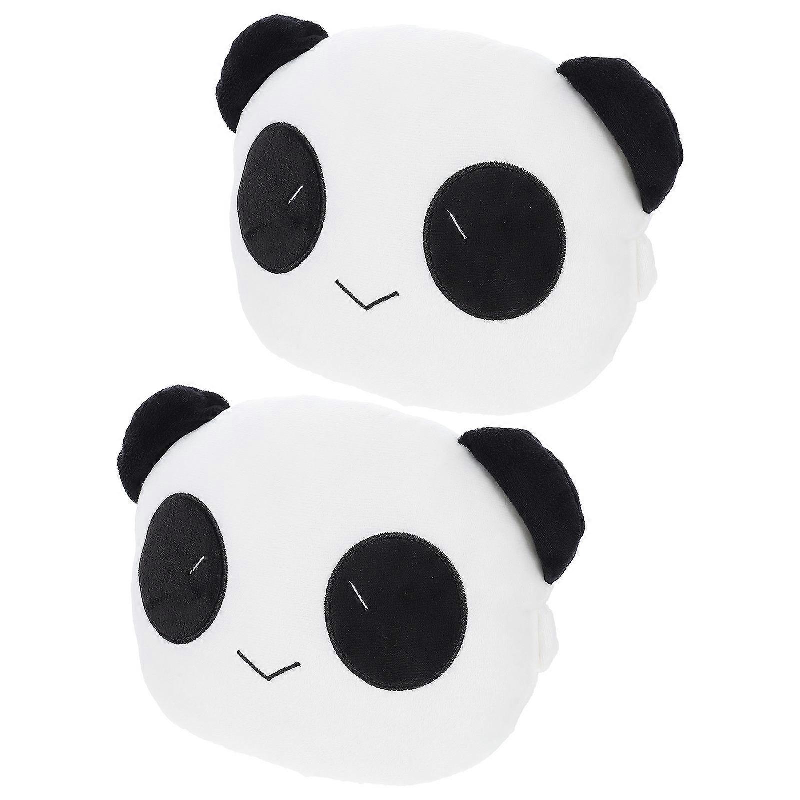 Panda Design Car Seat Neck Pillow Set   Soft Ergonomic Headrest Cushion for Driving, Home & Office Use with Elastic Band