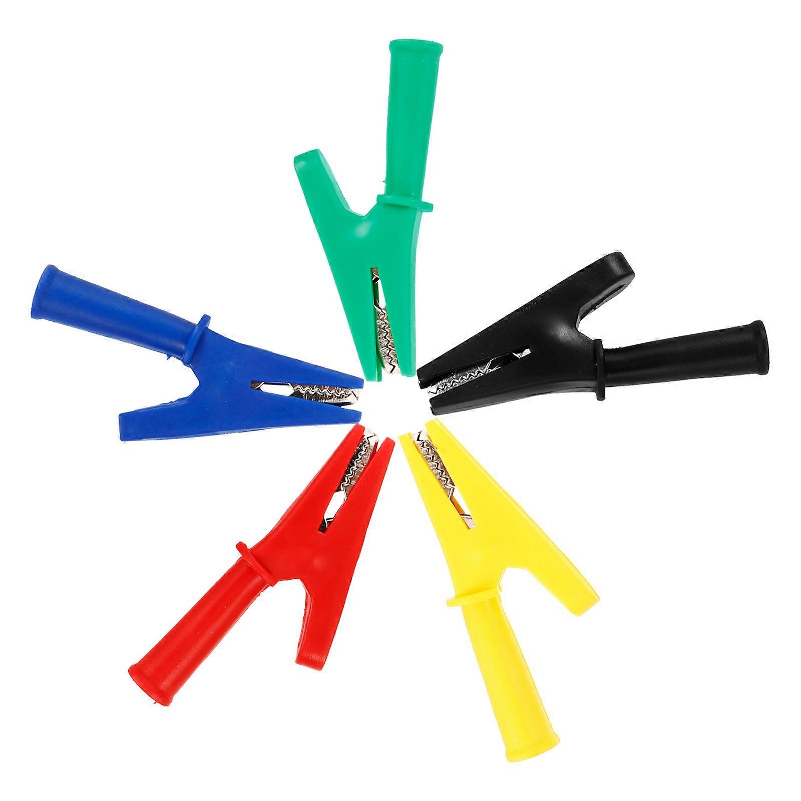 Insulation Clips Clip Leads DIY Enthusiasts Green Electrical Components Metal Spring Clamps 5Pcs