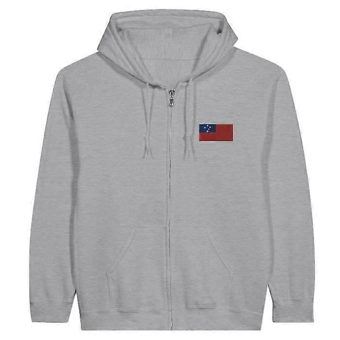 Hoodie - PIXELFORMA - Samoa Flag - Grey - Zip - Optimal comfort