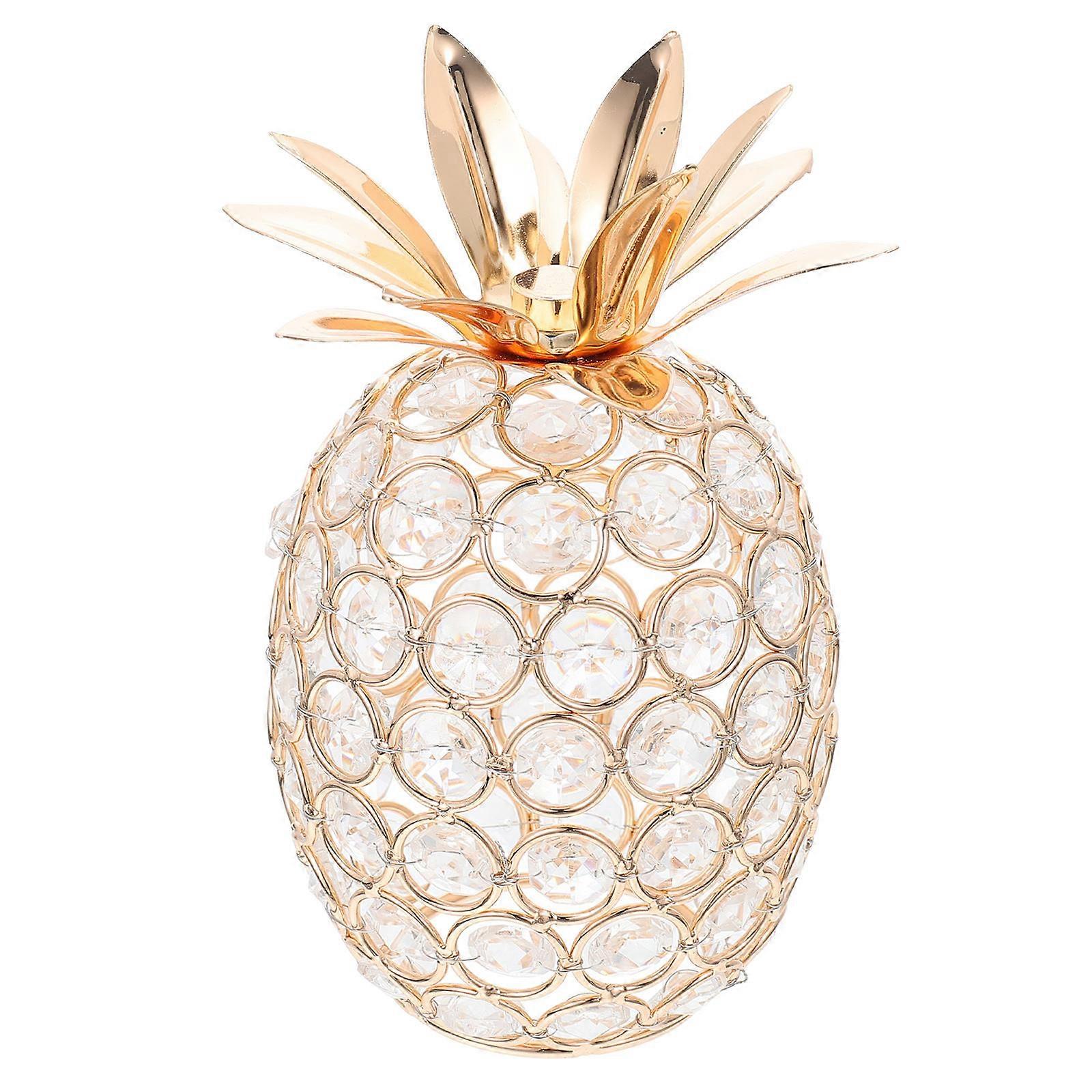 Crystal Pineapple Ornament Sculpture with Elegant Luster and Sparkling Design – Chic Indoor Tabletop Decoration for Home, Office, and Dormitory