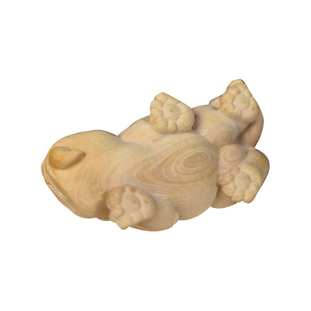 Beige Wooden Carved Figurine Ornament for Home Decor with Good Stability and Fine Workmanship