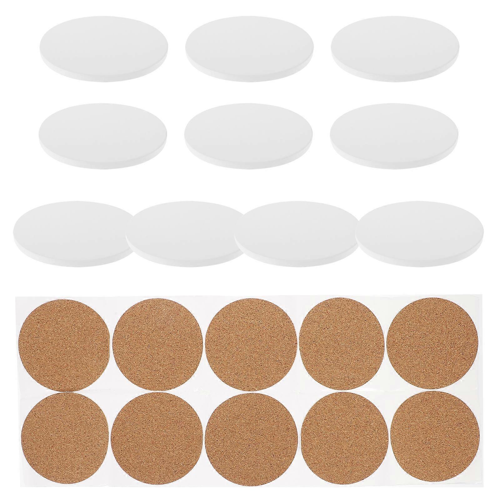 Ceramic Coasters 10 Set Absorption Nonslip Tableware Accessories For DIY Enthusiasts Various Occasions