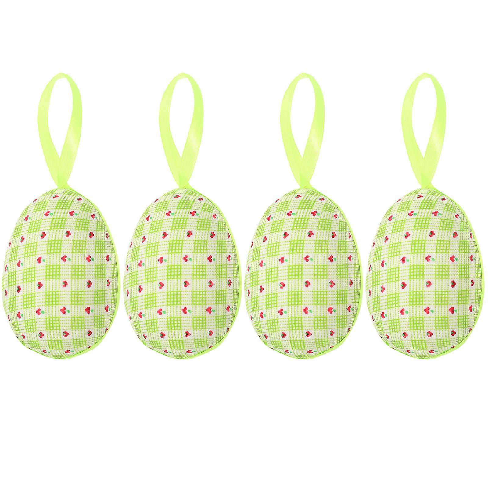 MLINS 4pcs Easter Egg Foams Hanging Ornaments for Egg Shaped Party Decor