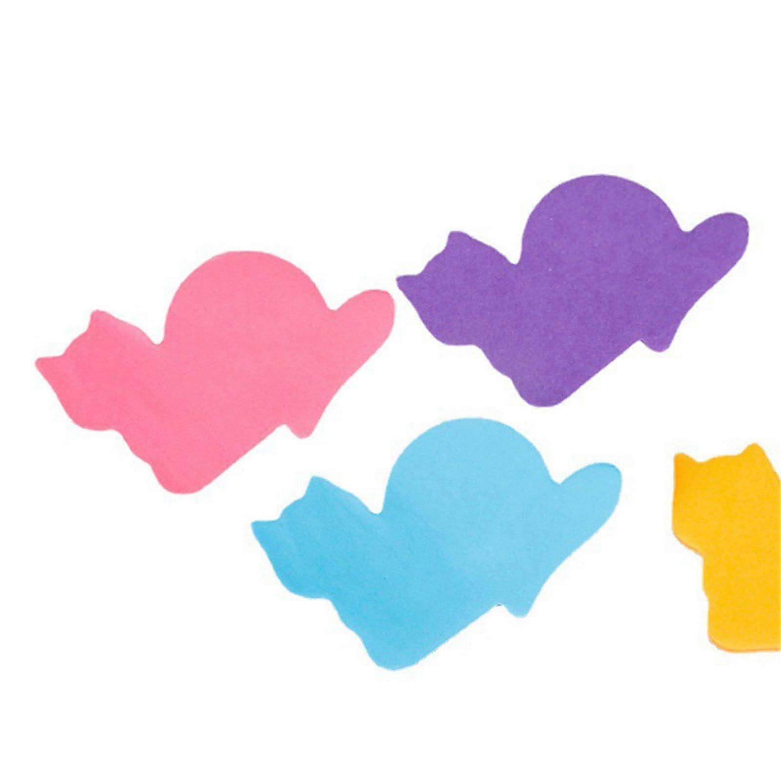 Sticky notes, cute cartoon cat shape, reusable, office supplies, takeout rating stickers