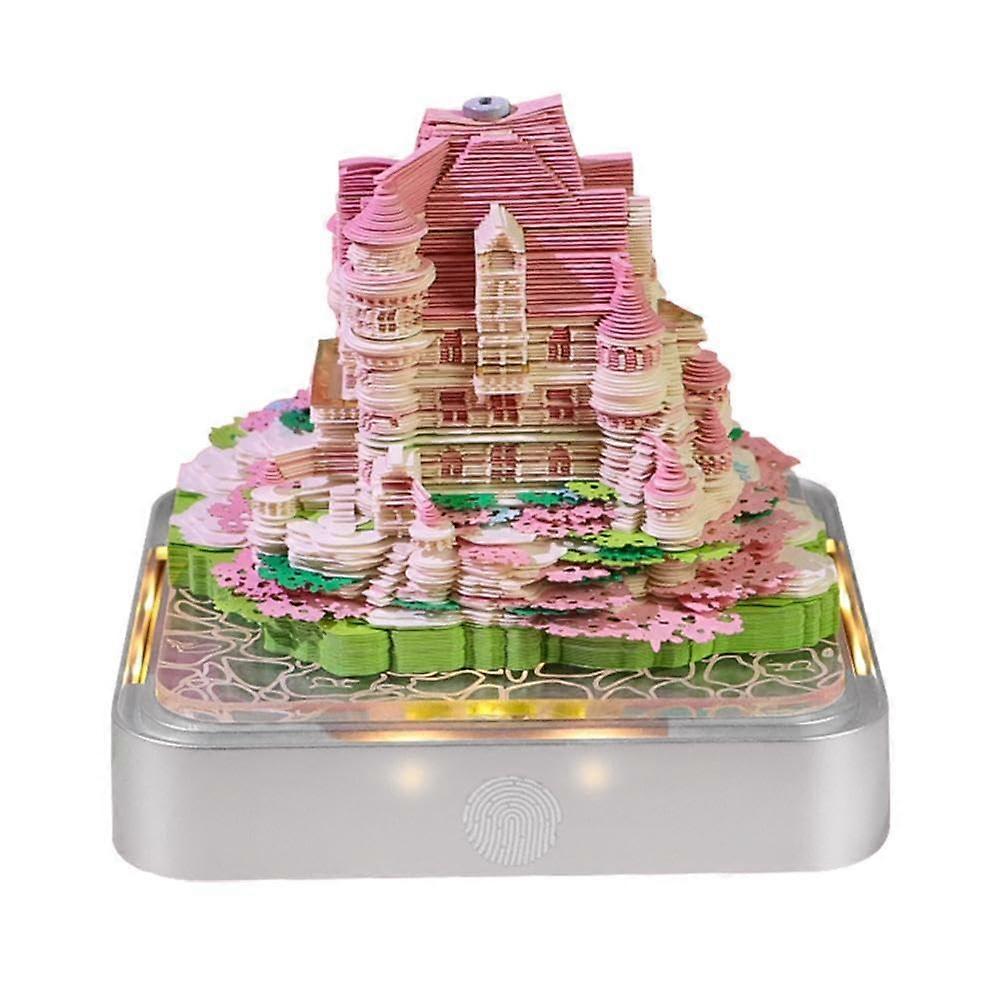 Sky Castle Garden 3D Haftnotizen Sticky Notes Artistic Notebook Panorama English 2025 Version Desktop Calendar E8L6