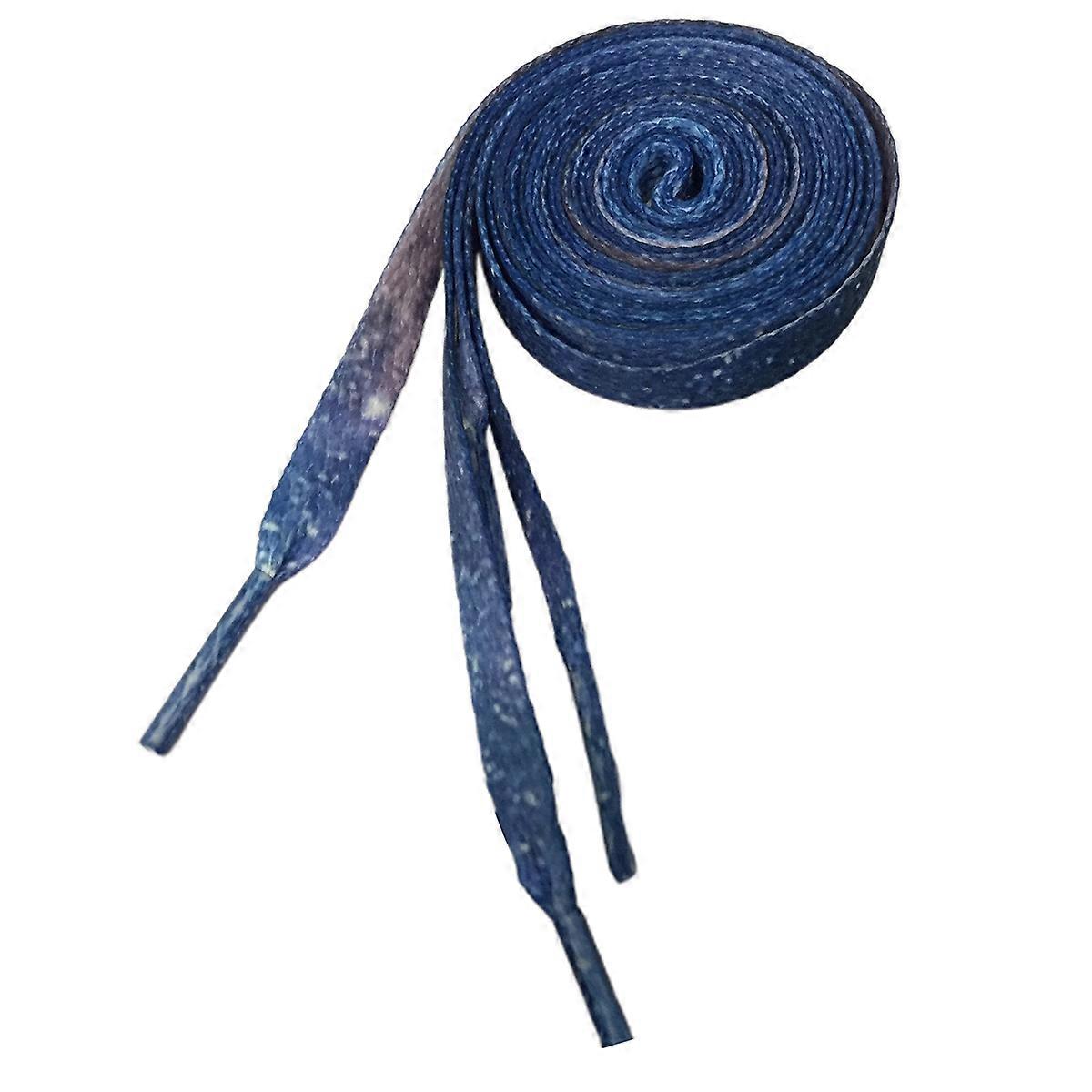 Blue Printed Polyester Sneaker Shoe Laces for Shoes Accessories Perfect for Daily Life and Parties 160cm
