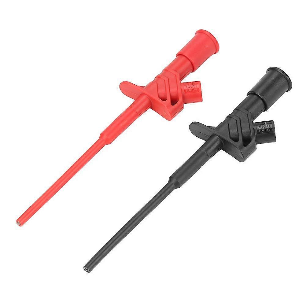 P5004 Flexible Test Probes 2 PCS, Fully Insulated Bending Hook Clips, 4mm Banana Plug Base, High Performance for Electrical Repair