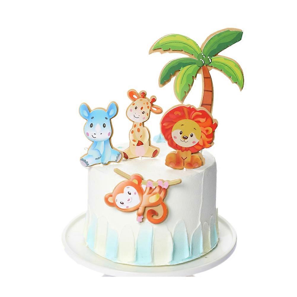 Lot de 5 décorations de gâteaux en forme de singe, thème forêt