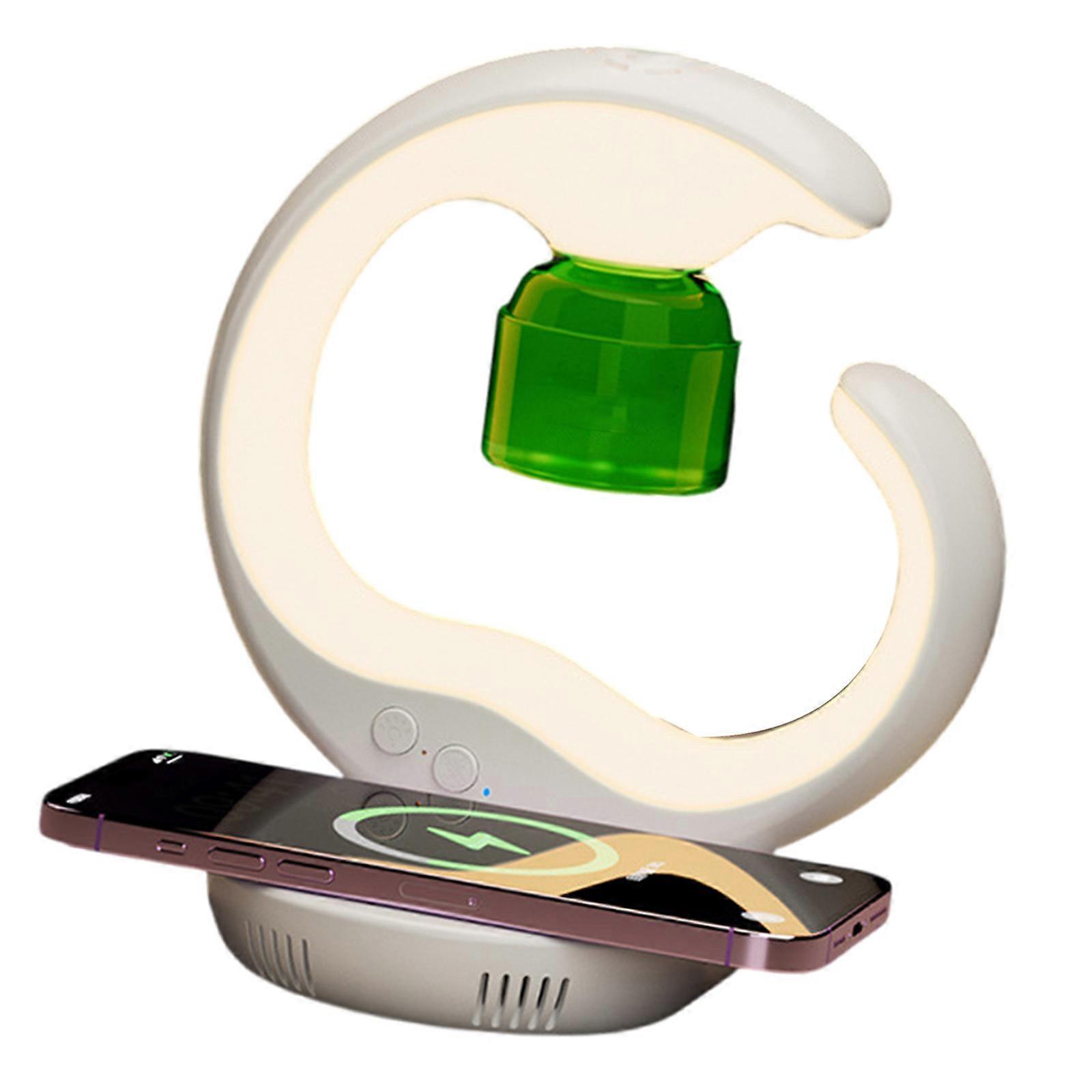 Wireless Charging Device with Calming Night Lamp Innovative Wireless Charging Center Multifunctional 3 in 1 Charger  White