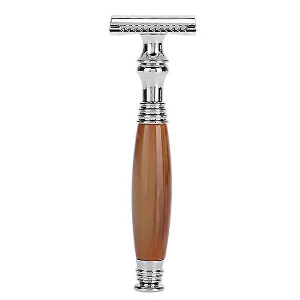 Classic Style Wood Handle Double Blade Manual Razor for Men's Home 5#, shaving tool for men.