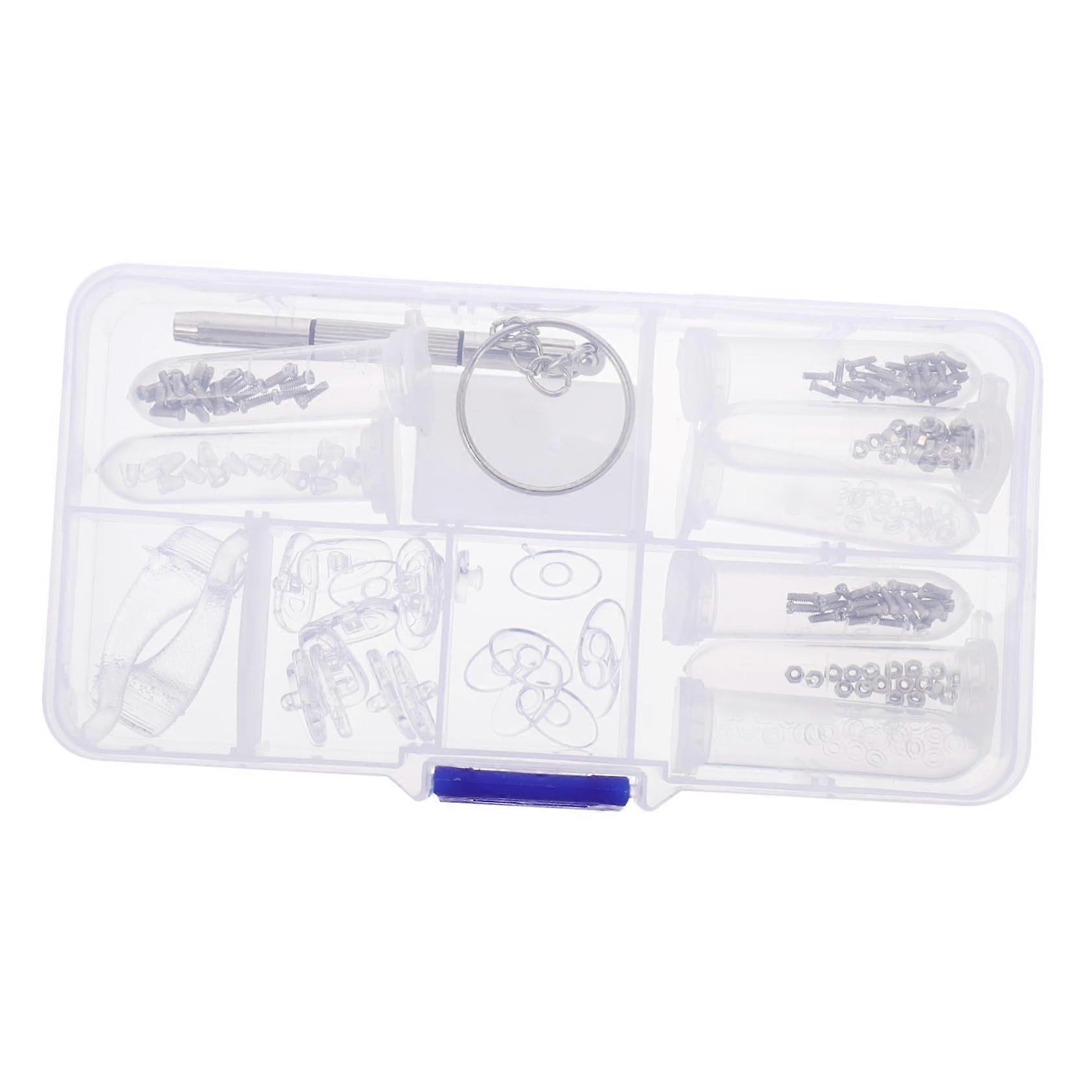 1 Set Glasses  Kit with Screwdriver, Nose Pads, Accessories, Storage Box
