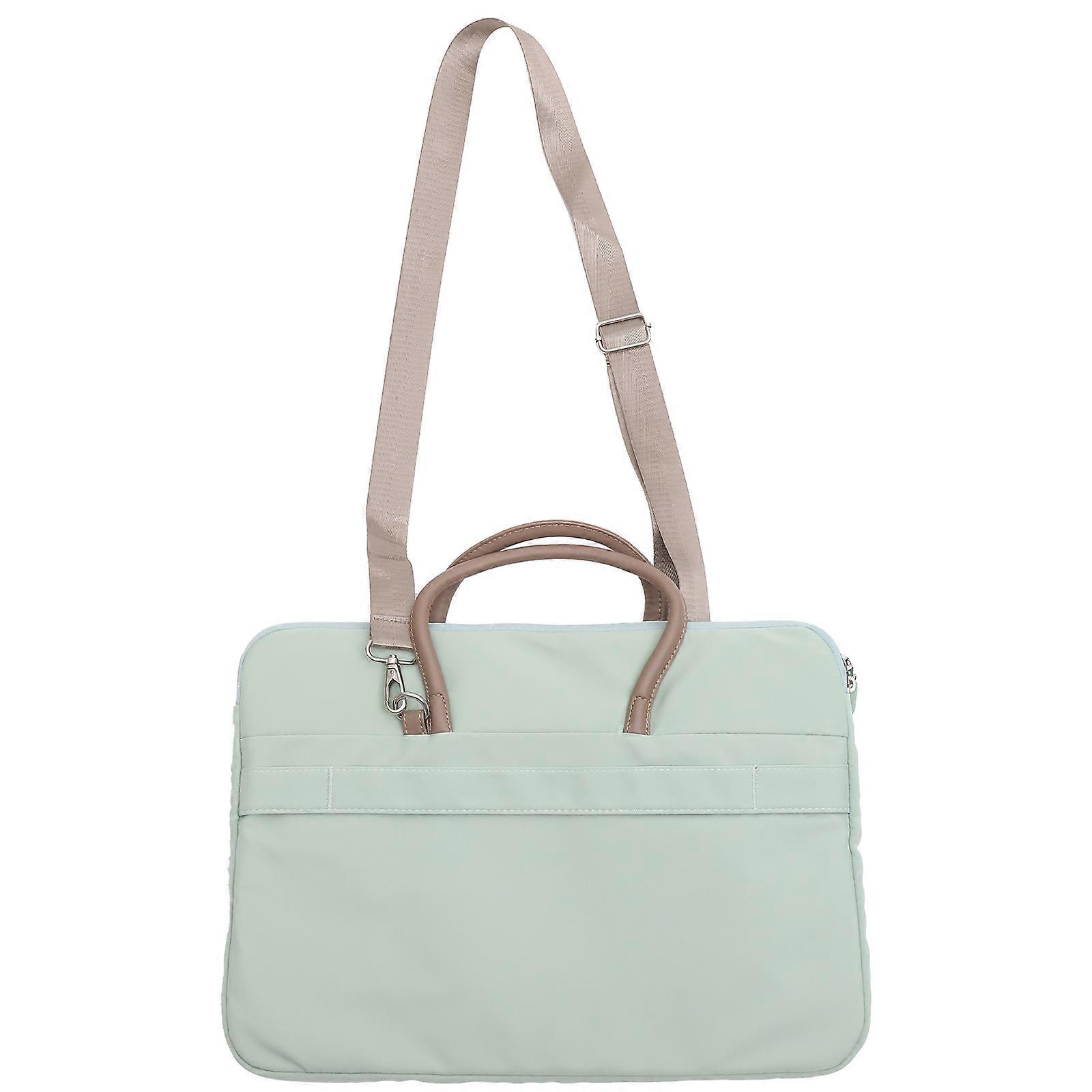 Green Laptop Case for Women Made of Polyester Safe with Pocket for Notebook Travel Lightweight