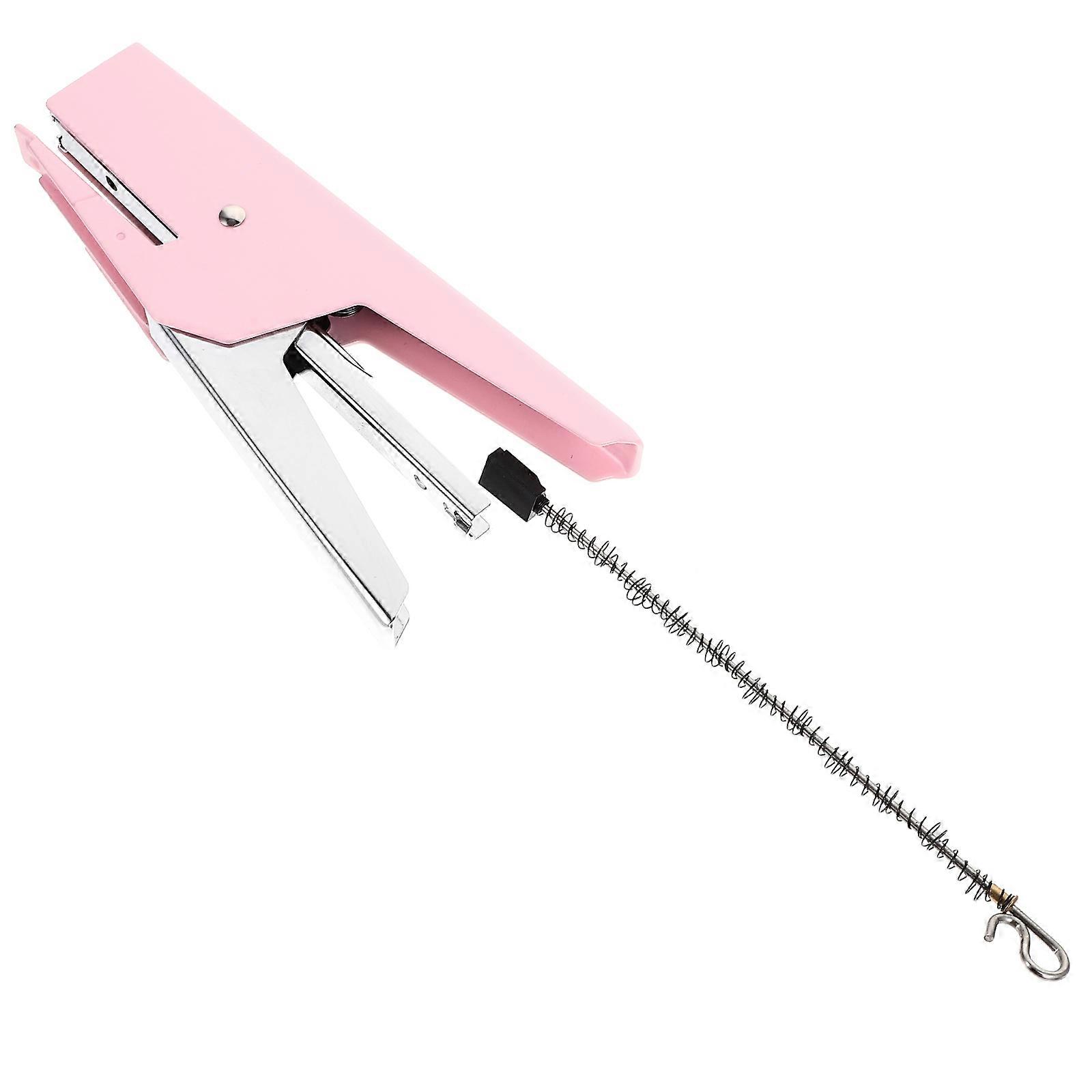 Compact Pink Stapler Standard Size Non-Slip Support Feet Students School Projects 1Set