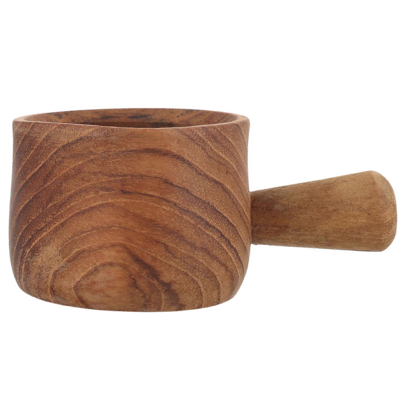 Mini Wooden Milk Pitcher Small With Spout For Coffee Syrups And Natural For Kitchen Dining And Events